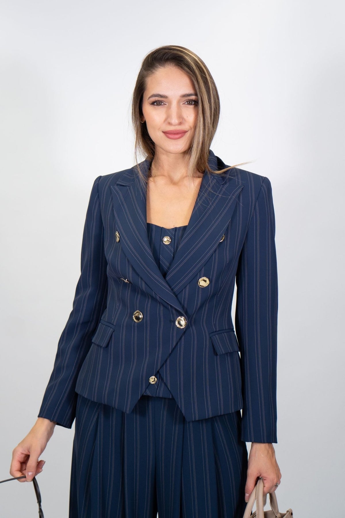 Rinascimento - Giacca doppiopetto gessata (Giorgia Palmas X Rinascimento) - Donna - World Fashion