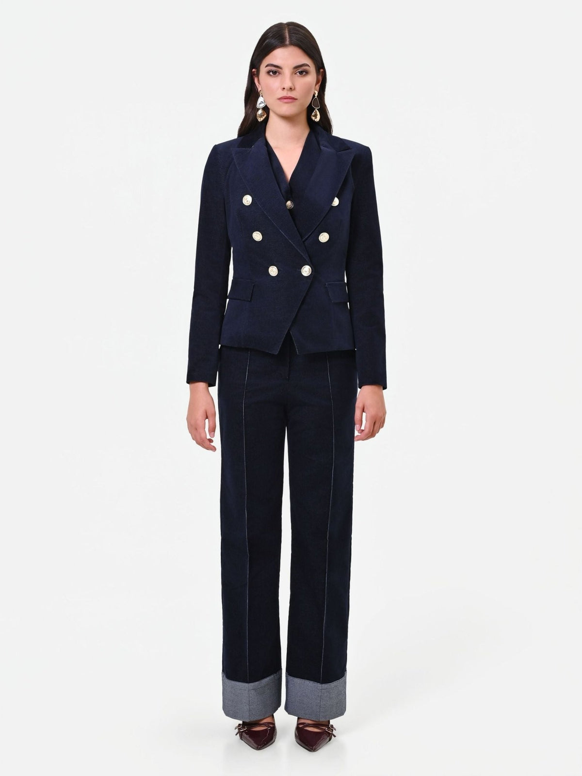 Rinascimento - Giacca doppiopetto in velluto blu navy (Giorgia Palmas X Rinascimento) - Donna - World Fashion