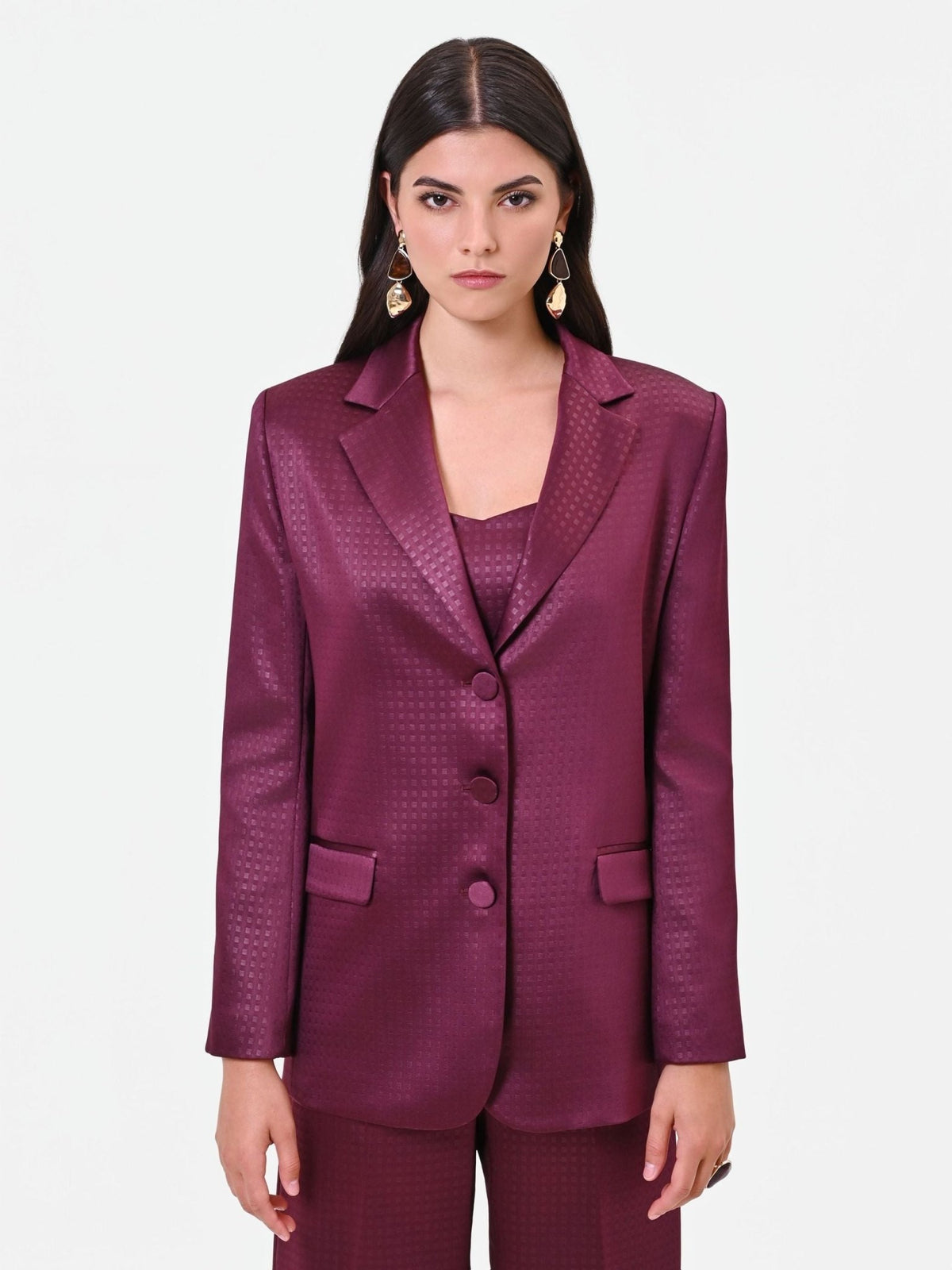 Rinascimento - Giacca monopetto in raso jacquard - Donna - World Fashion