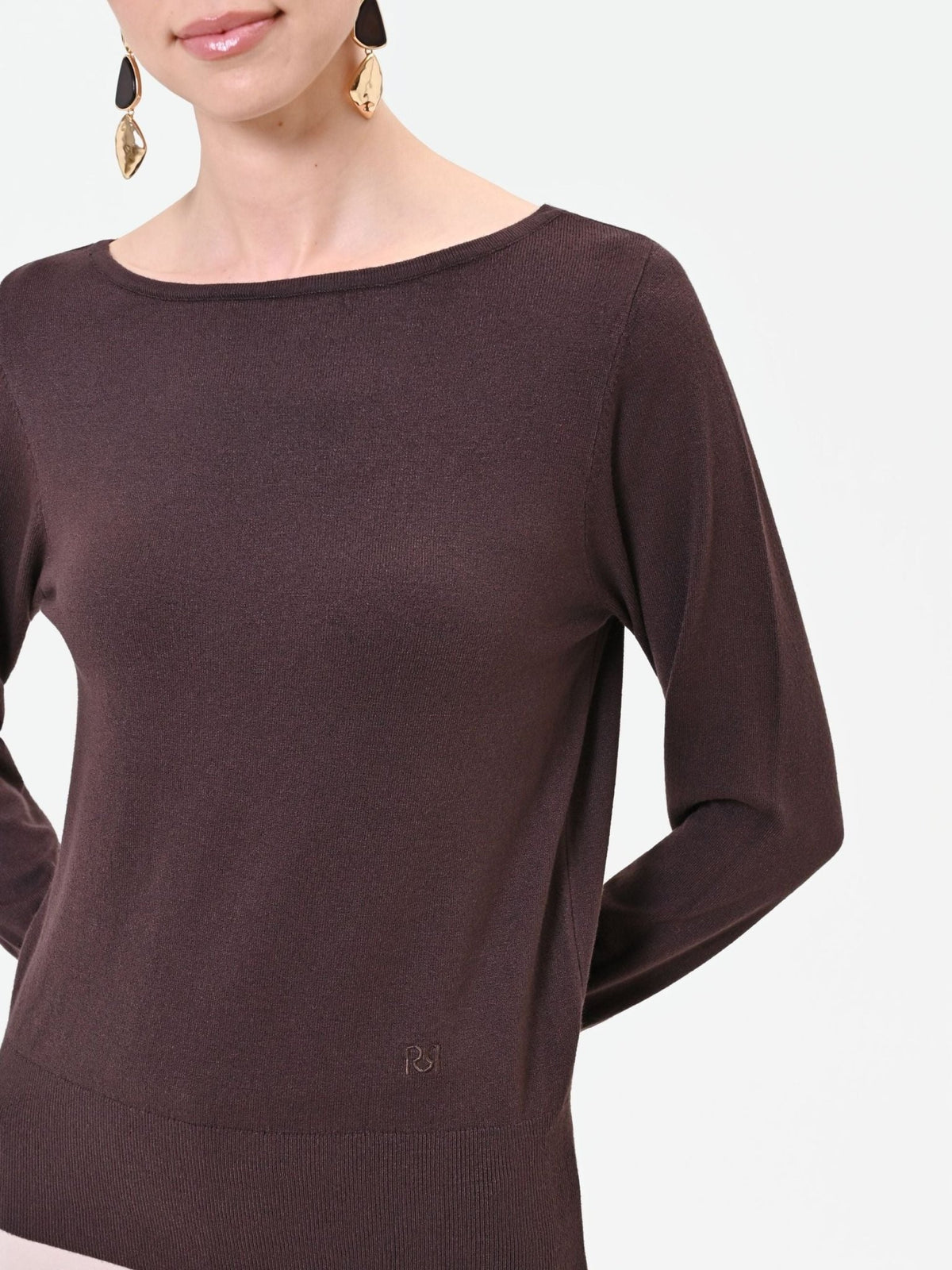Rinascimento - Maglia scollo a barca in misto viscosa - Donna - World Fashion