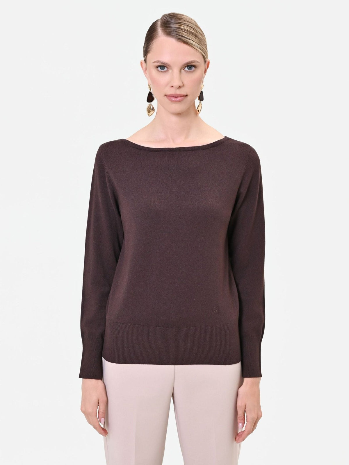 Rinascimento - Maglia scollo a barca in misto viscosa - Donna - World Fashion