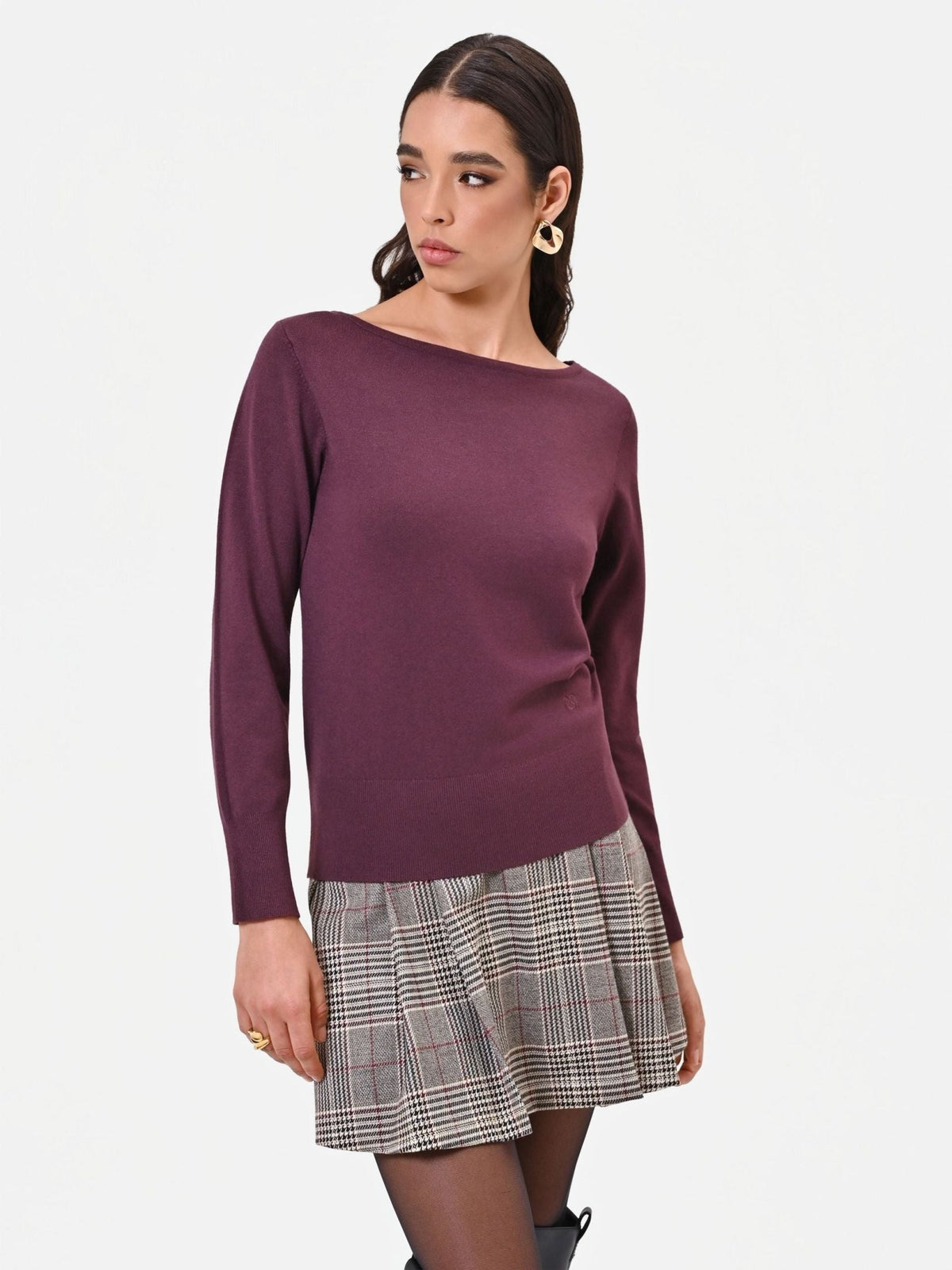Rinascimento - Maglia scollo a barca in misto viscosa - Donna - World Fashion