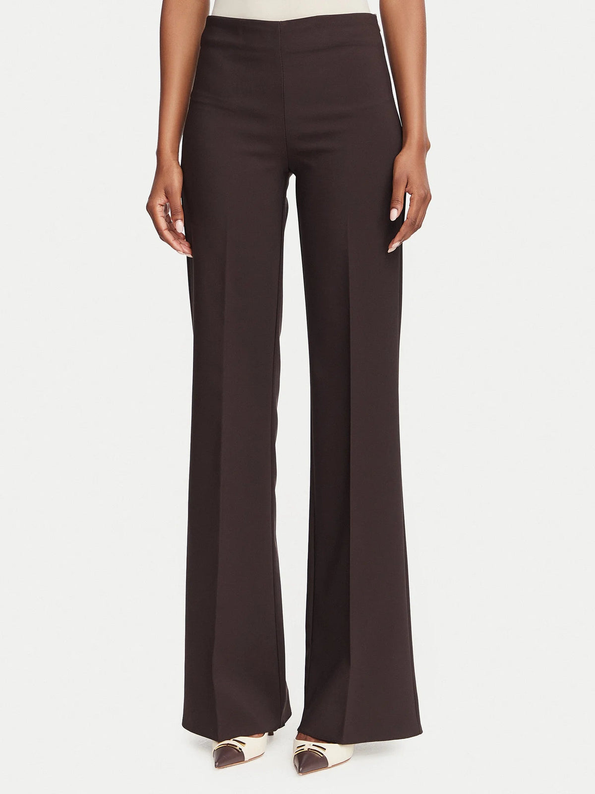 Rinascimento - Pantalone a palazzo in tessuto tecnico vita alta - Donna - World Fashion