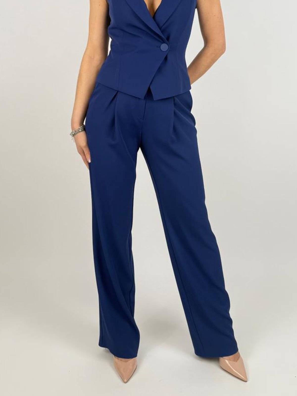 Rinascimento - Pantalone Ampio Con Pence - Donna - World Fashion
