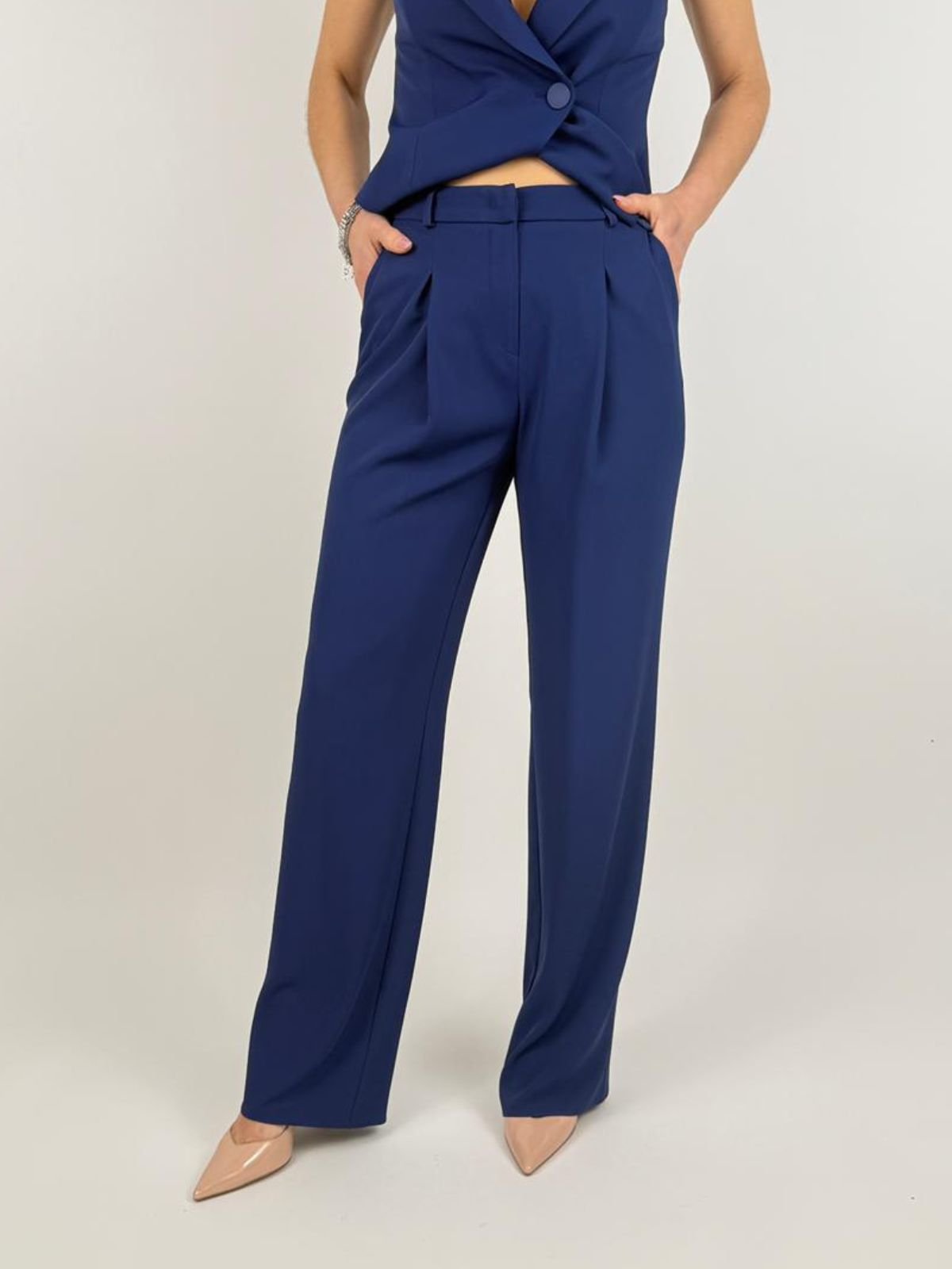 Rinascimento - Pantalone Ampio Con Pence - Donna - World Fashion