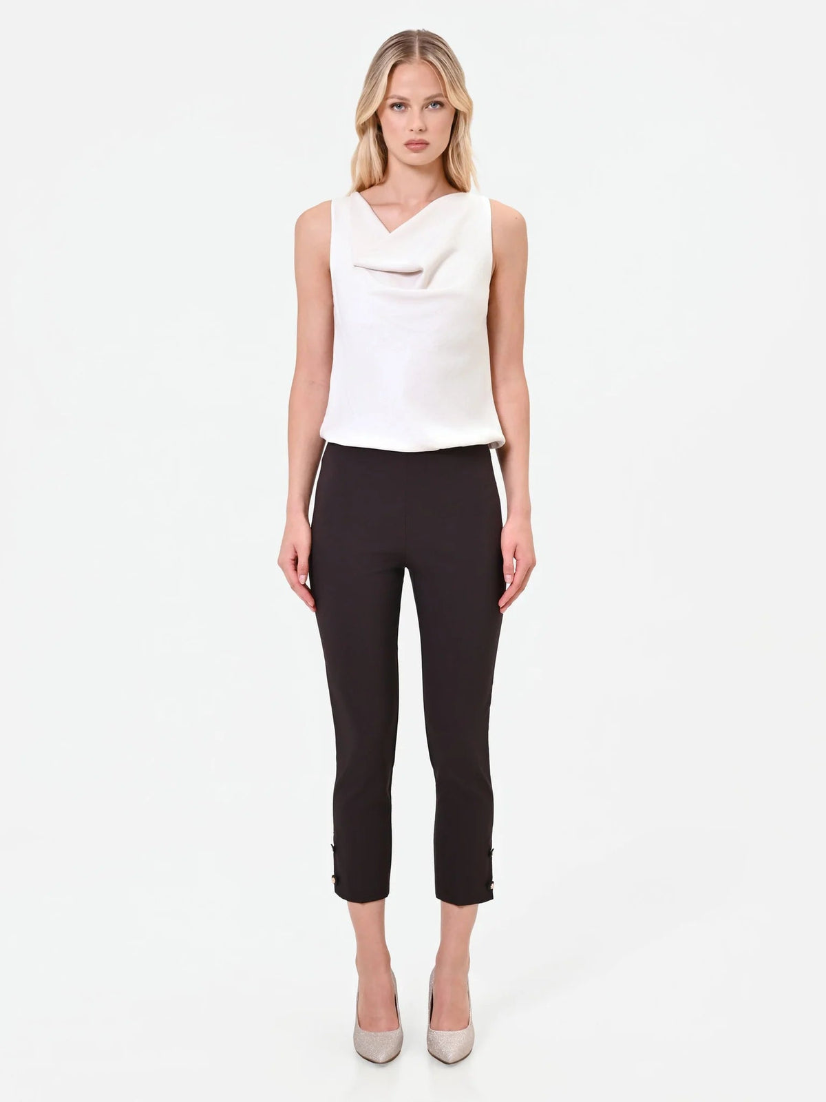 Rinascimento - Pantalone capri con bottoni - Donna - World Fashion