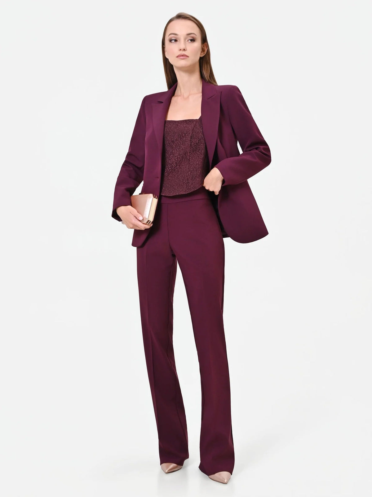 Rinascimento - Pantalone zampa in tessuto tecnico - Donna - World Fashion