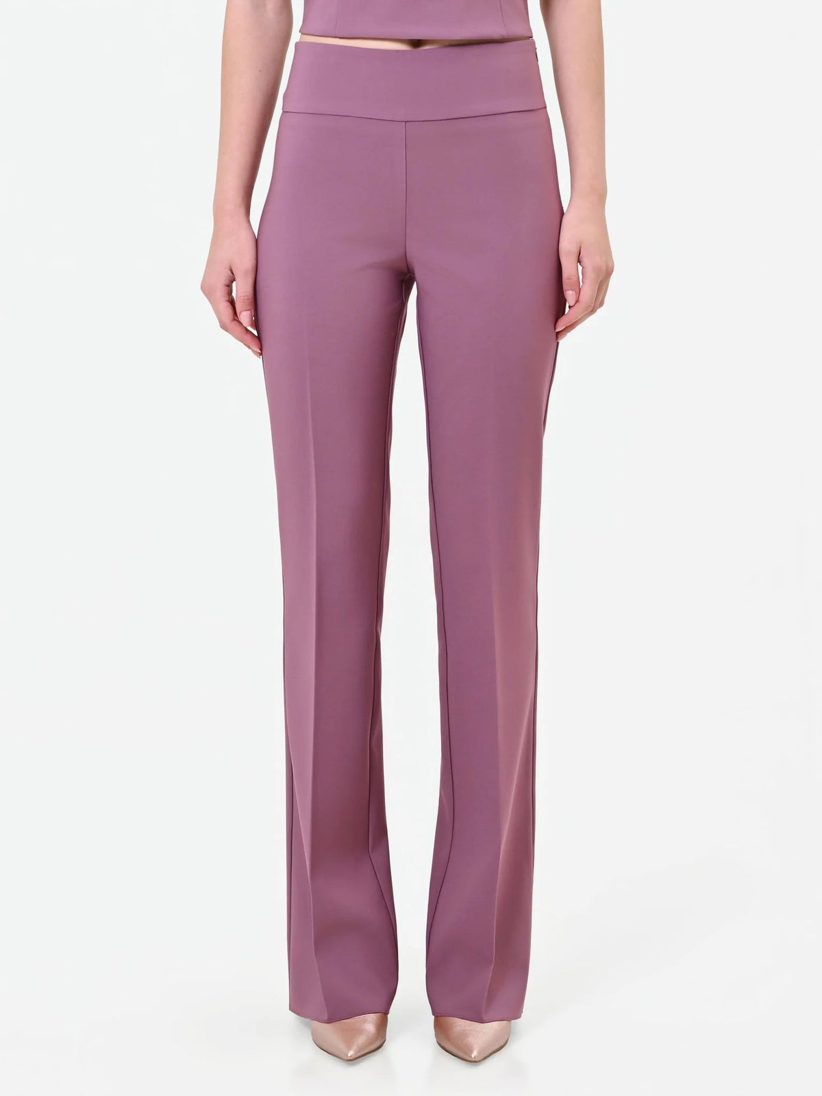 Rinascimento - Pantalone zampa in tessuto tecnico - Donna - World Fashion