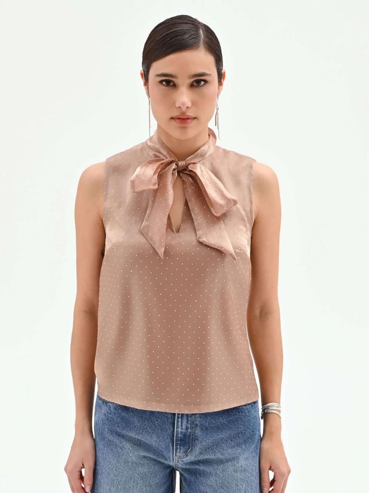 Rinascimento - Top con fiocco e punti luce - Donna - World Fashion