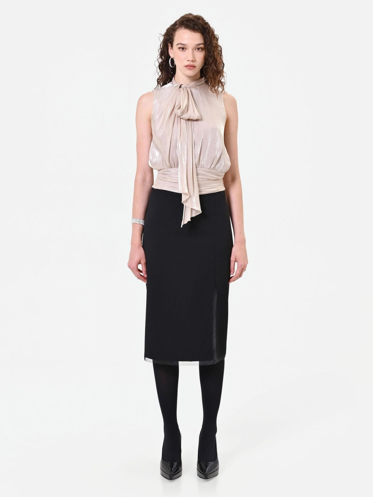 Rinascimento - Top con fiocco laterale in raso - Donna - World Fashion