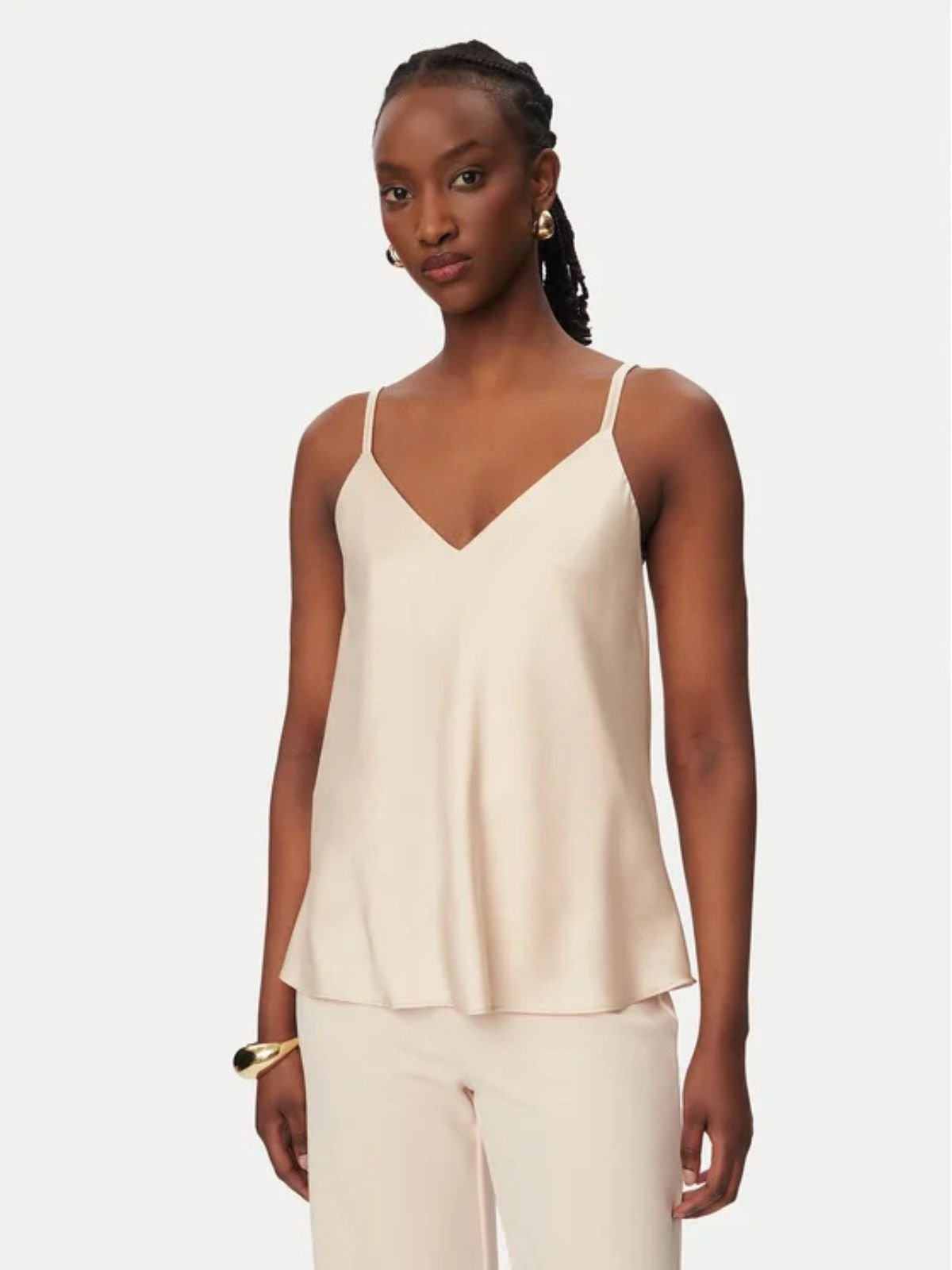 Rinascimento - Top in raso con scollo A V - Donna - World Fashion
