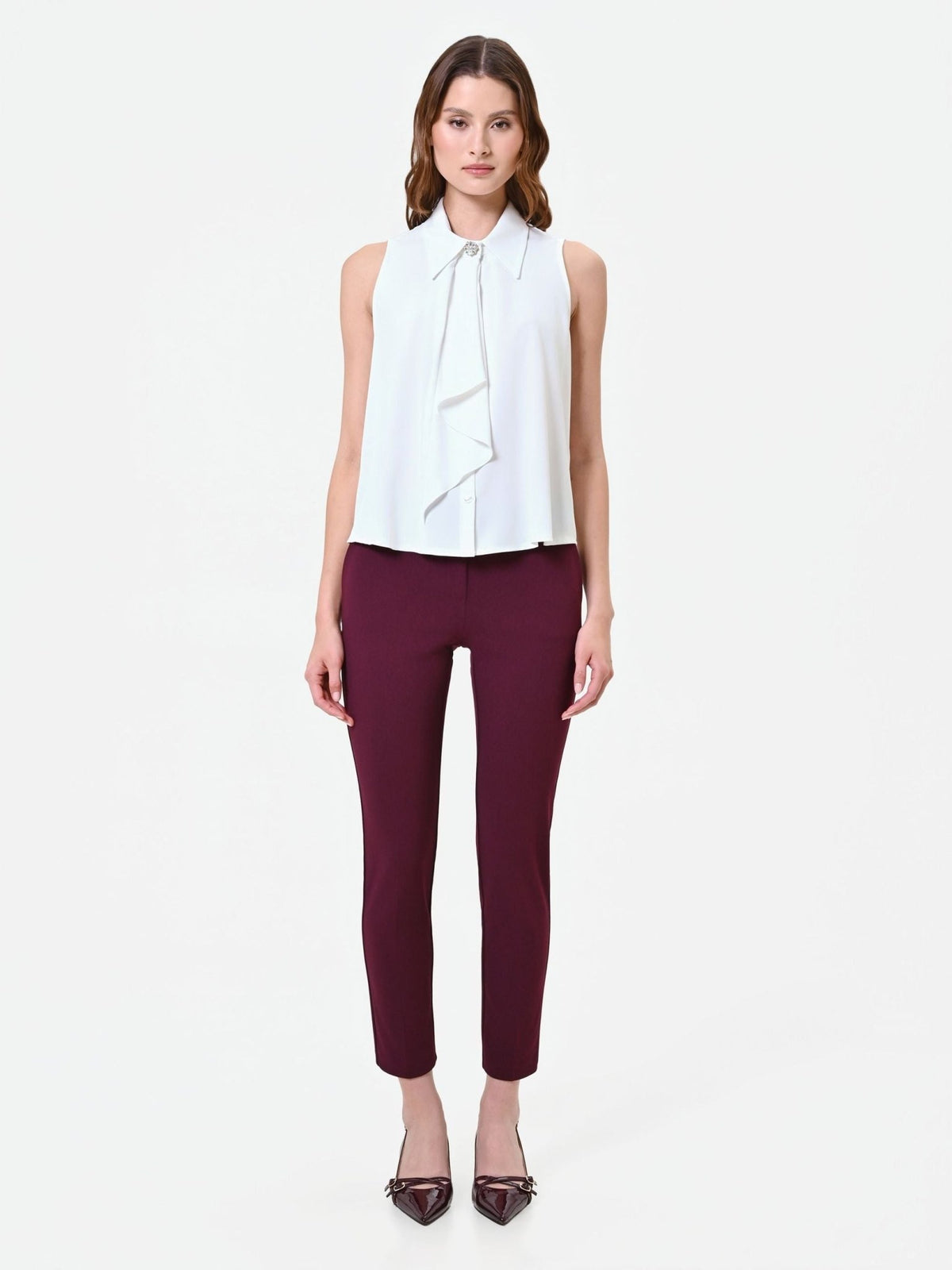 Rinascimento - Top smanicato con rouche - Donna - World Fashion