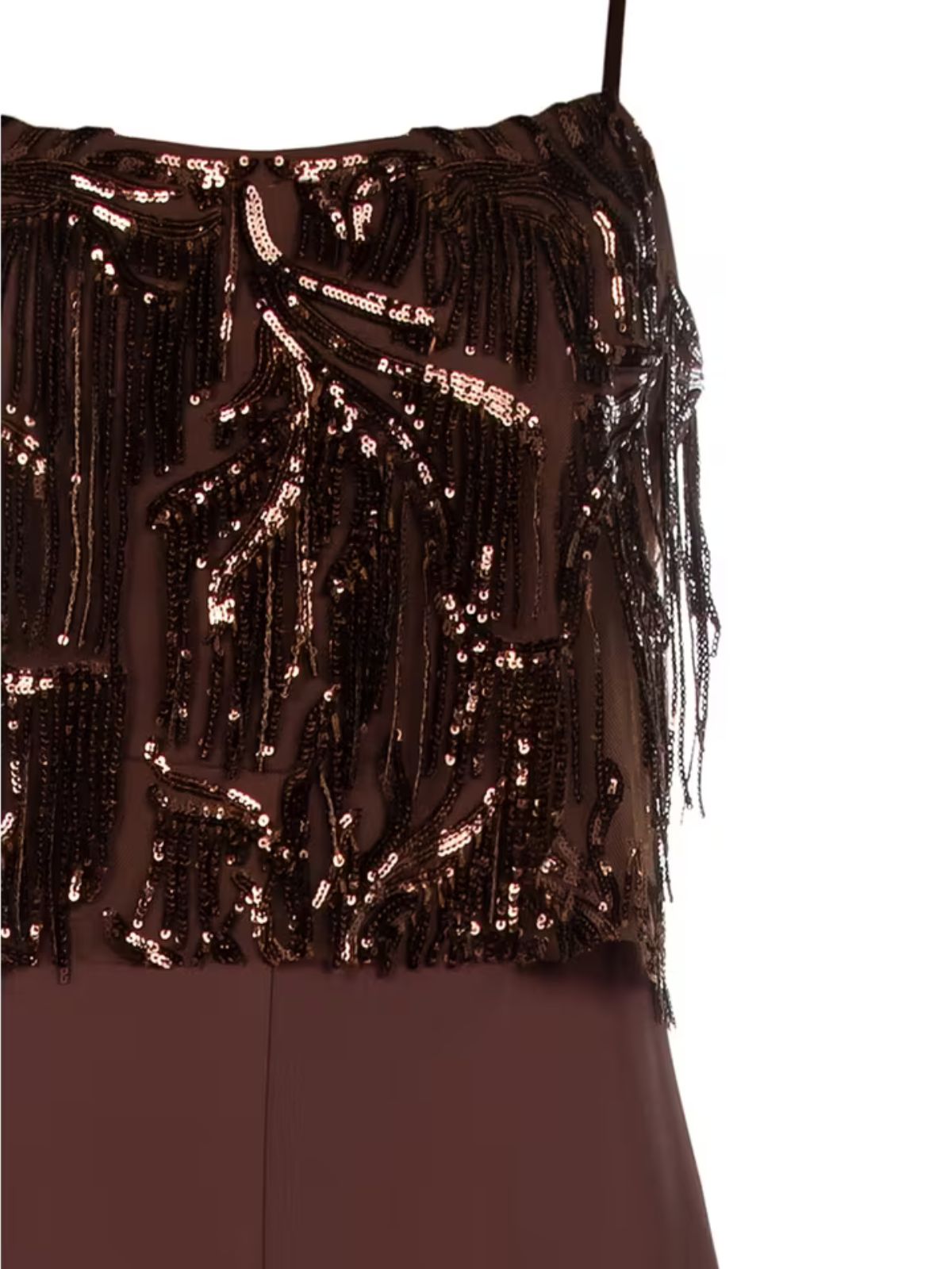 Rinascimento - Tuta zampa in tulle con ricami e frange di paillettes. - Donna - World Fashion