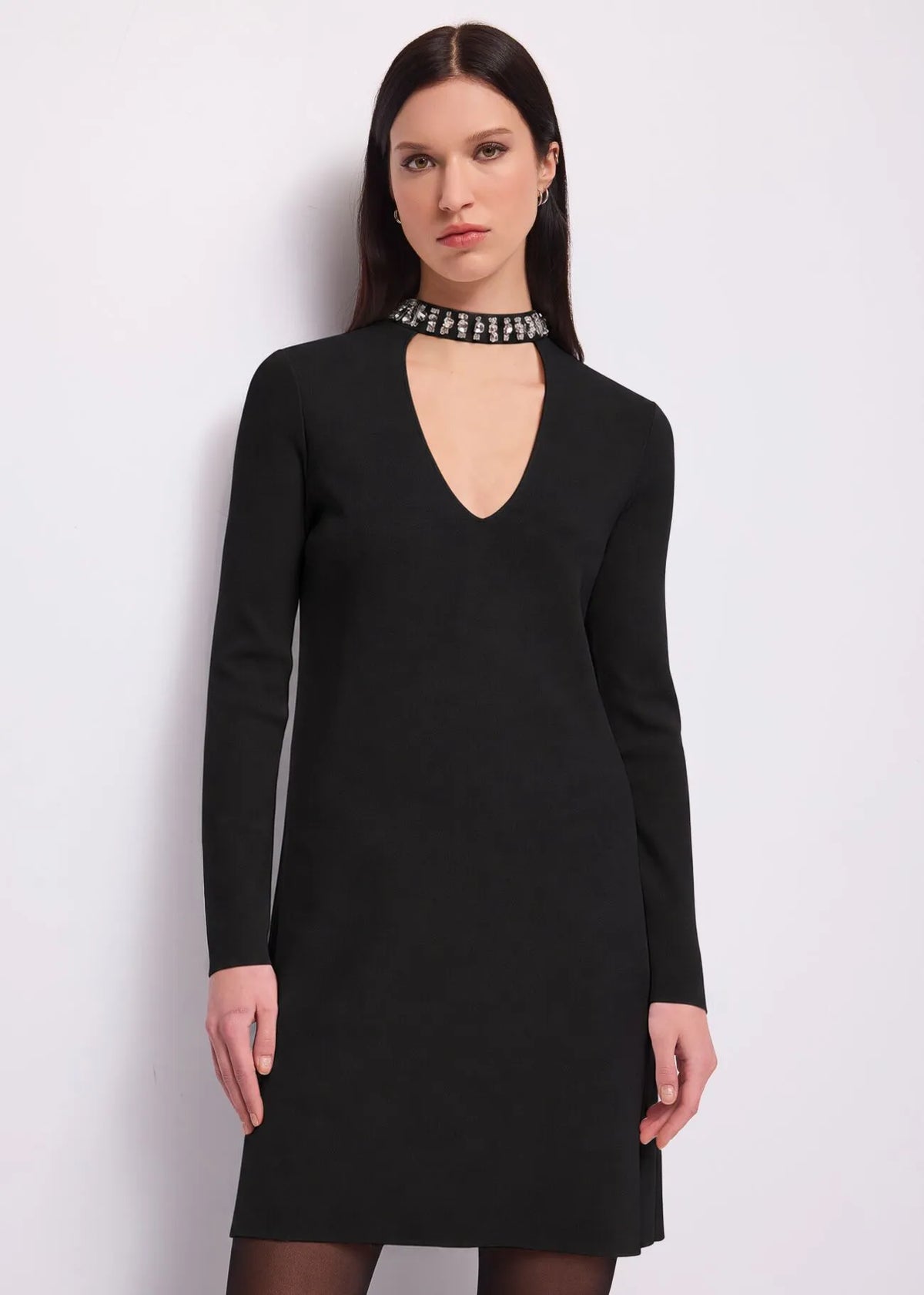 Gaudì - Abito corto in maglia con strass - Donna