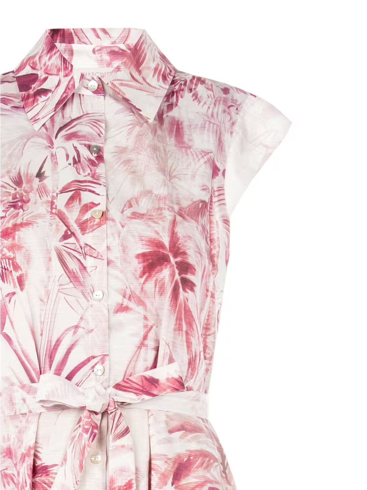 Rinascimento - Abito Lungo Chemisier In Cotone Con Cintura Coordinata - Donna