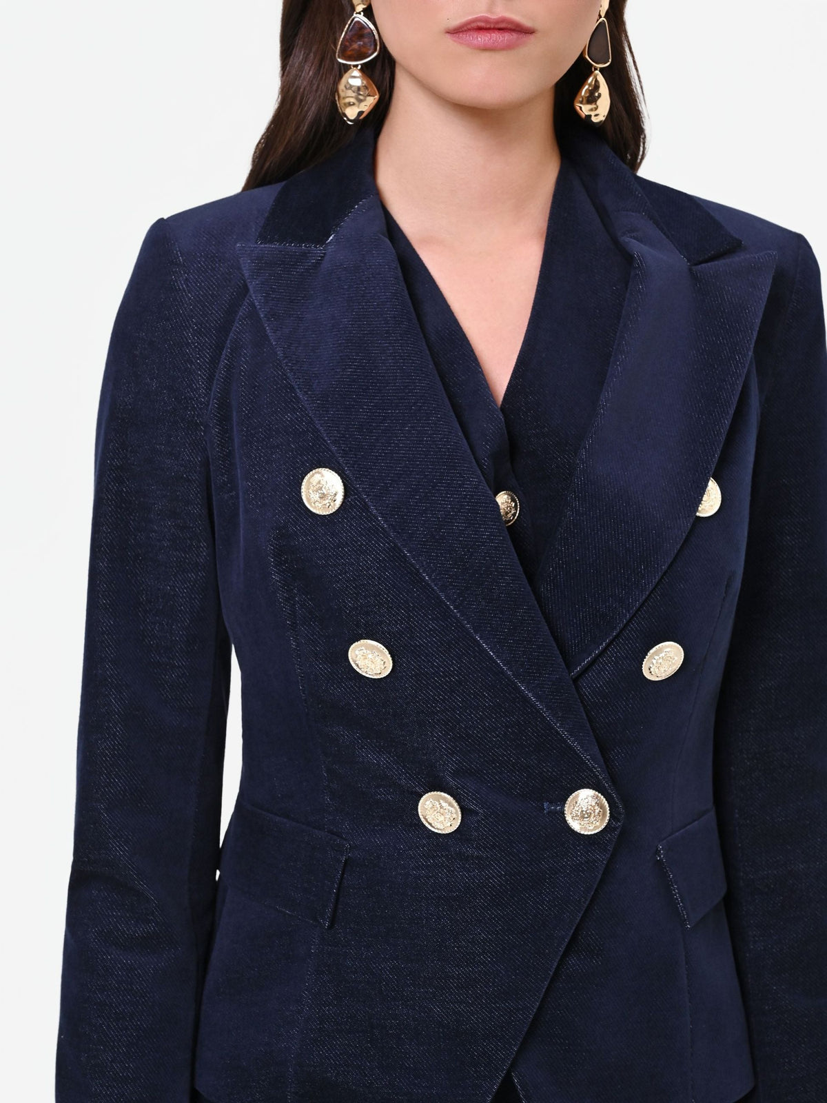 Rinascimento - Giacca doppiopetto in velluto blu navy (Giorgia Palmas X Rinascimento) - Donna