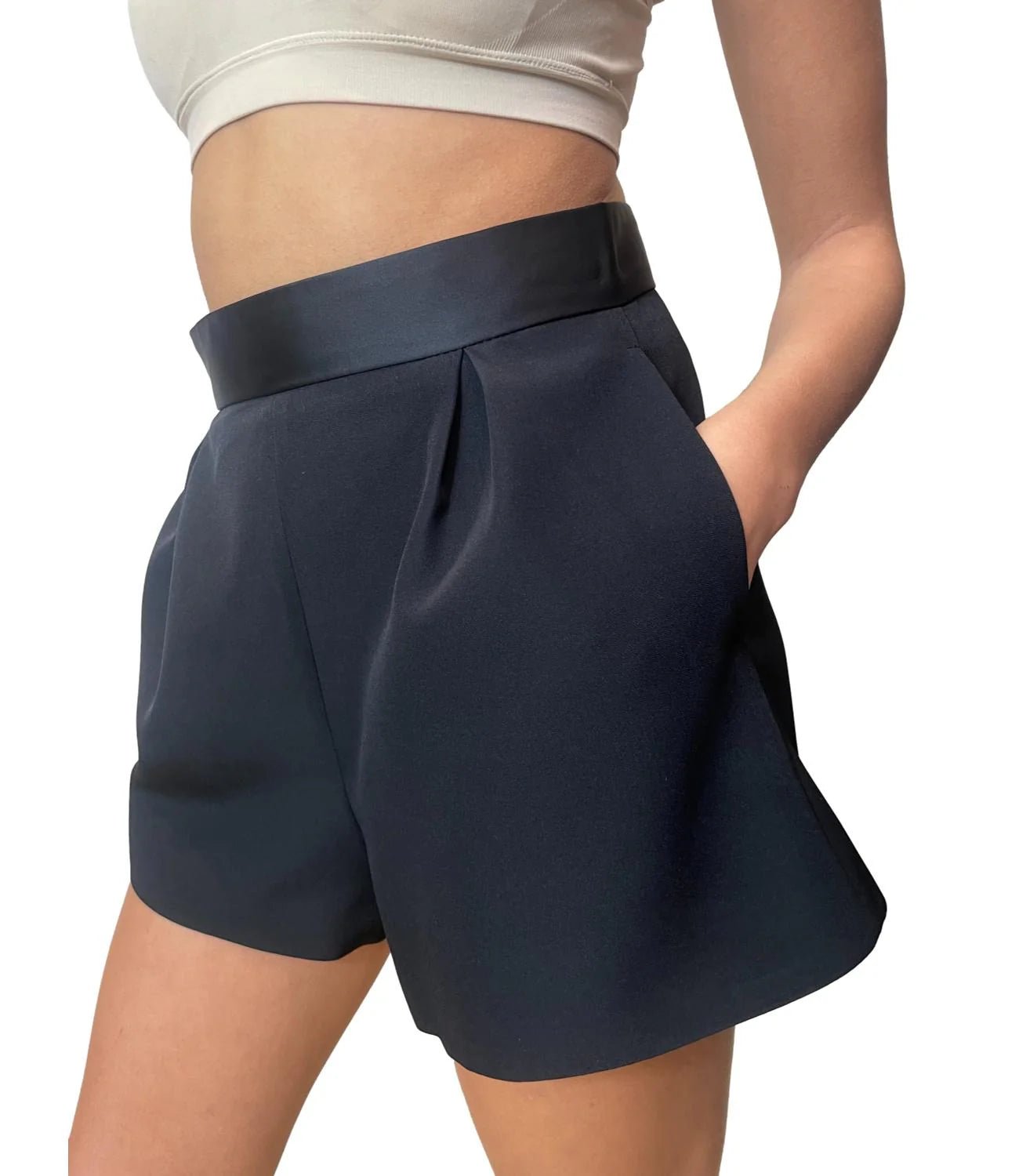 Shorts con Piega Dettaglio Satin Donna - VICOLO - TF1203 - World Fashion