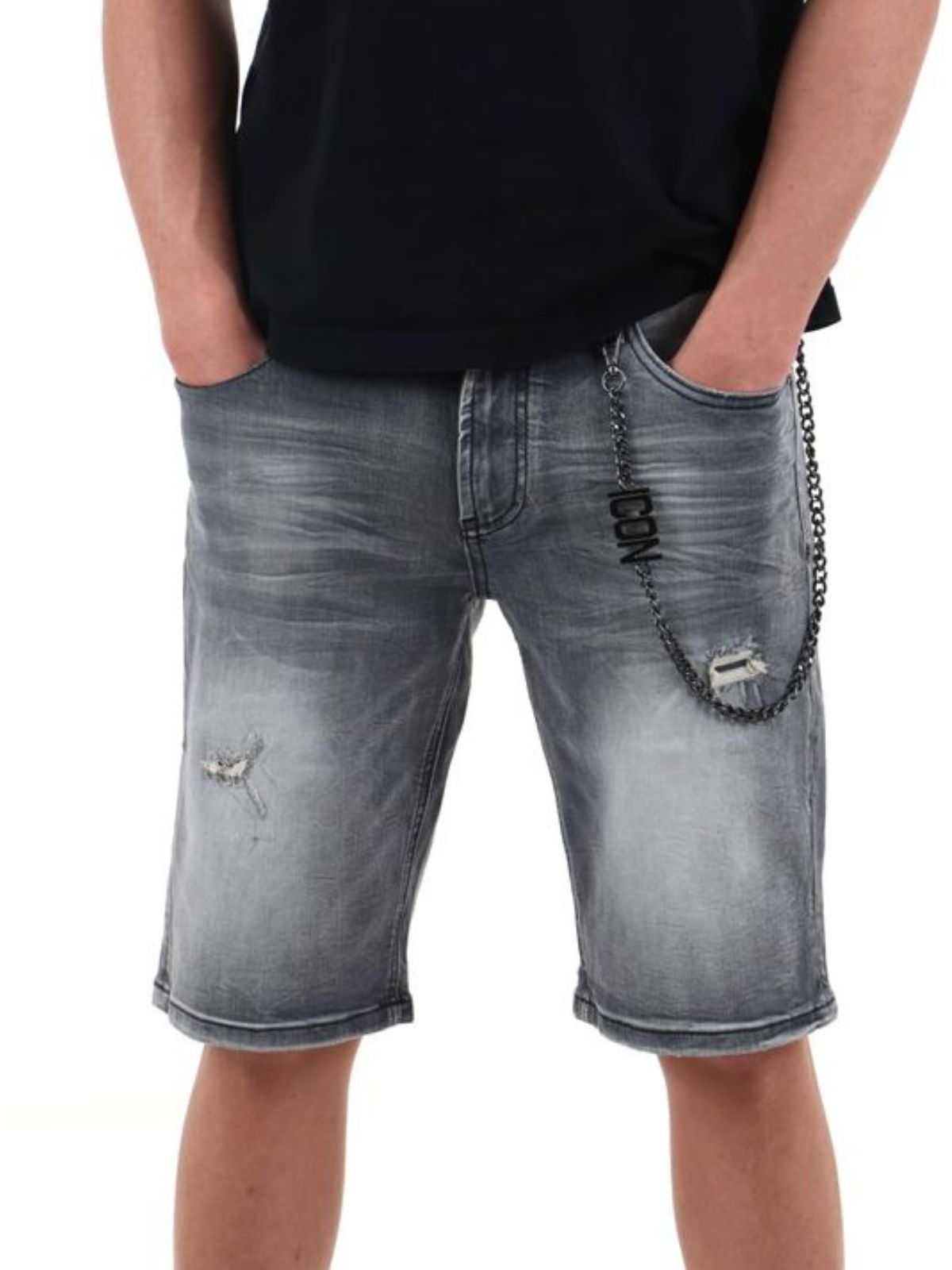 Shorts Denim C/Logo Grande Uomo - Icon - World Fashion