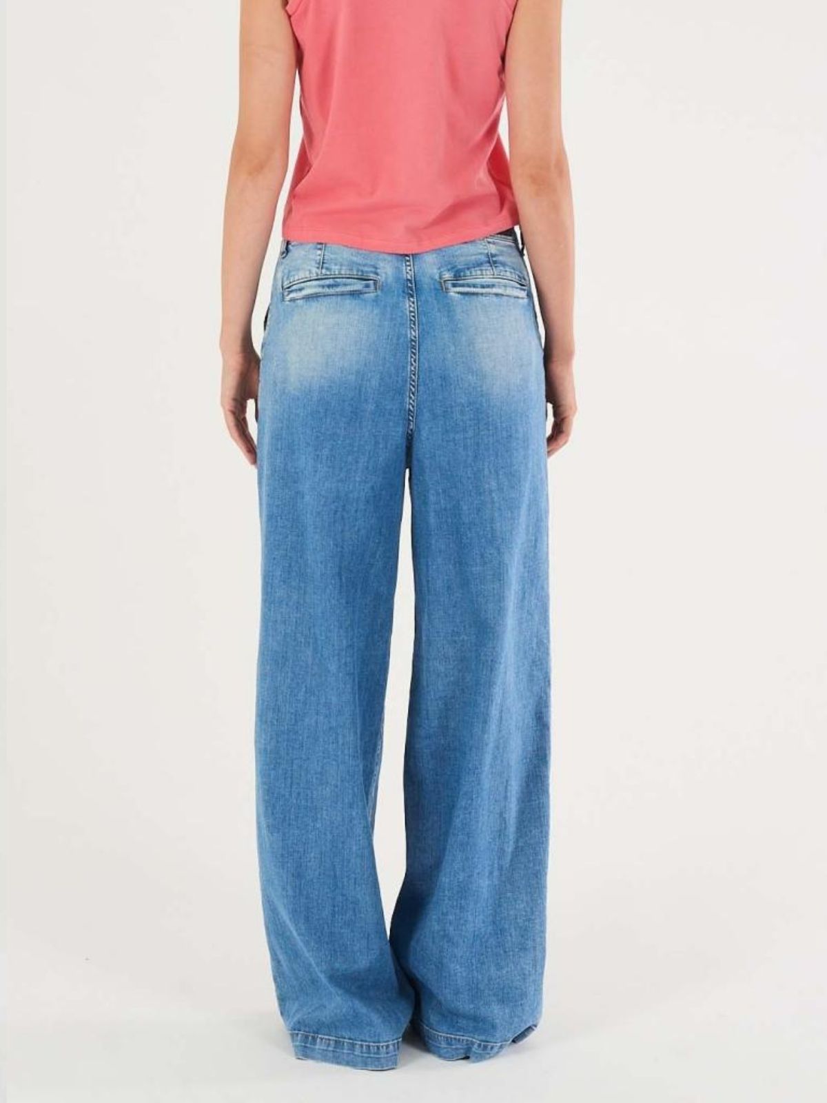 Yes Zee - Jeans Donna Palazzo con  Pinces - Donna