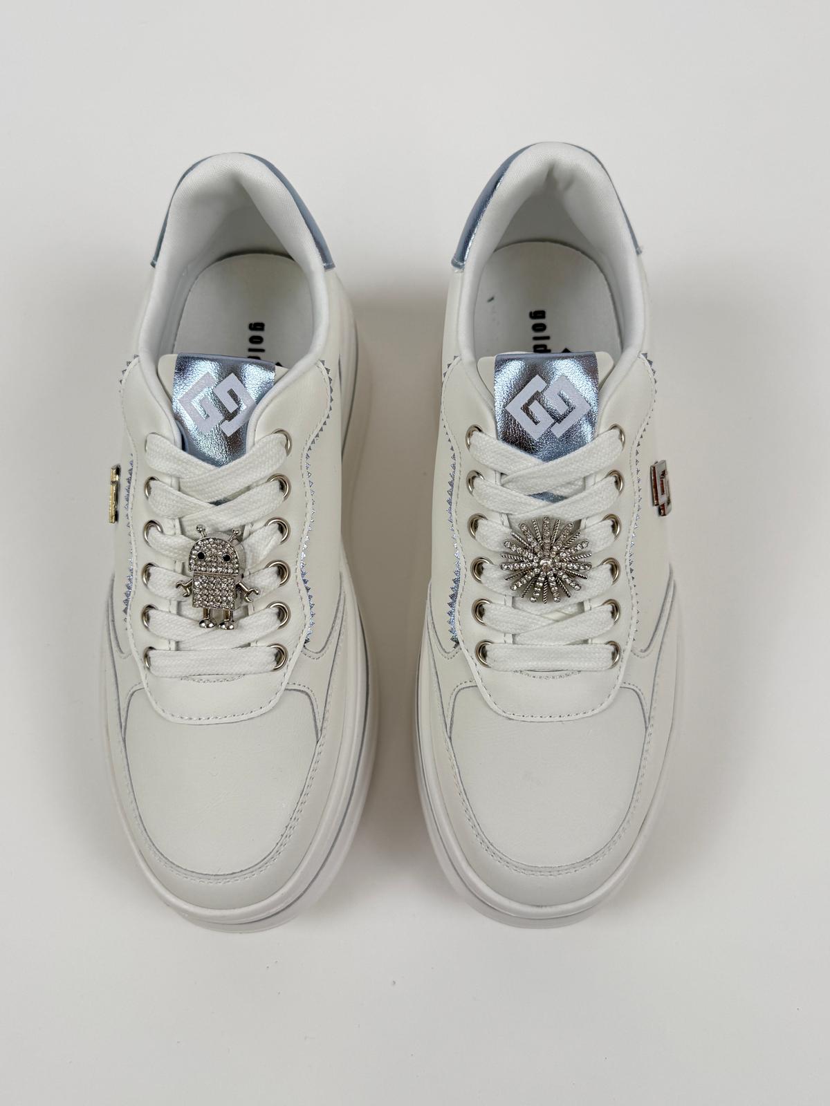 Sneaker platform in ecopelle bianca Donna - Gold&Gold - World Fashion