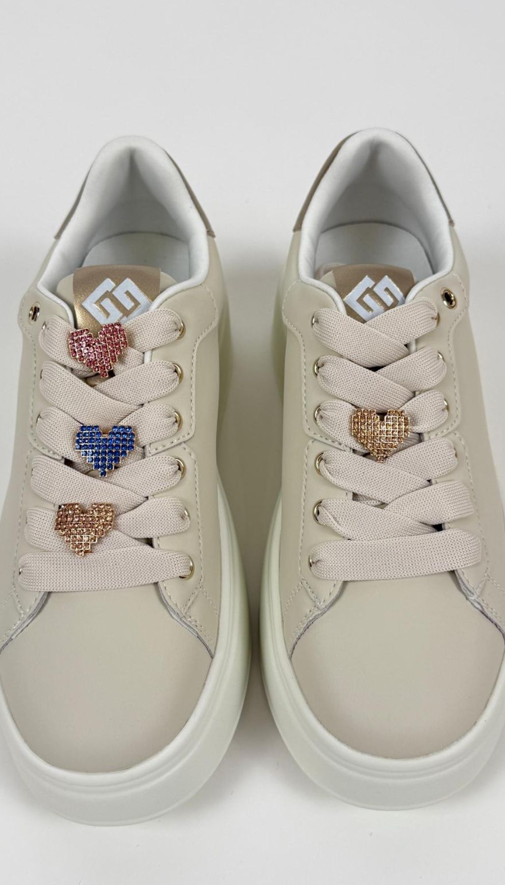 Sneakers Donna Stringate con Accessorio Bianco Donna - Gold&Gold - World Fashion