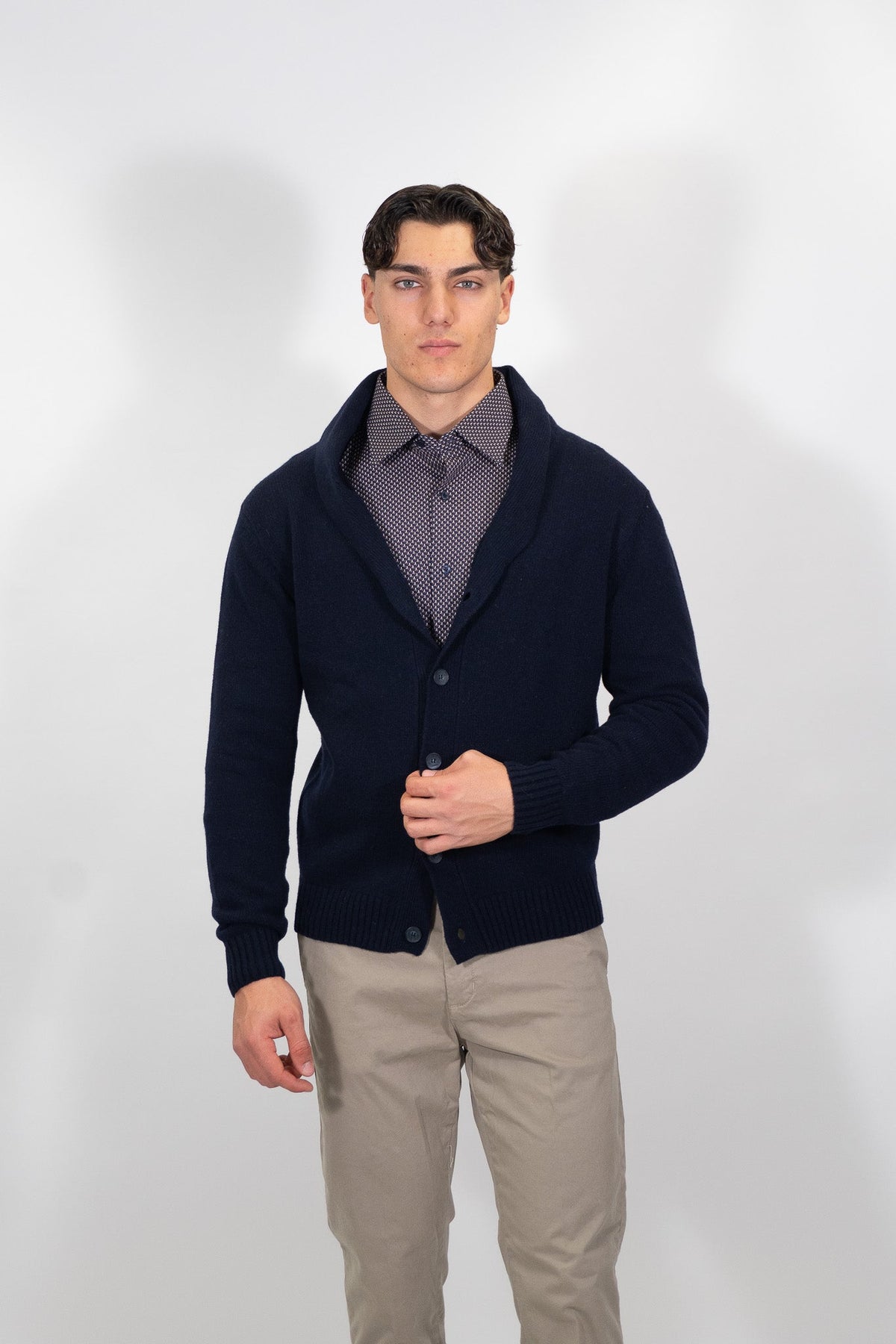 Sporting Mare - Cardigan con Bottoni Uomo e Collo Sciallato - Uomo - World Fashion