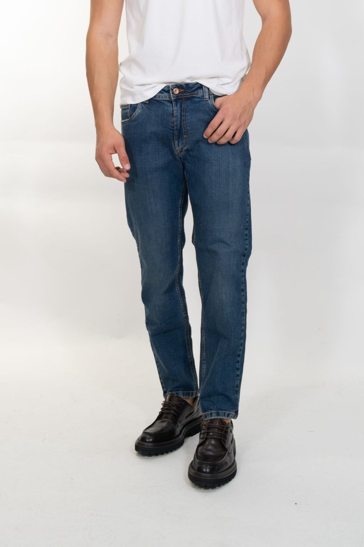 Squad2 - Jeans regular tapered fit blu medio washed - Uomo - World Fashion