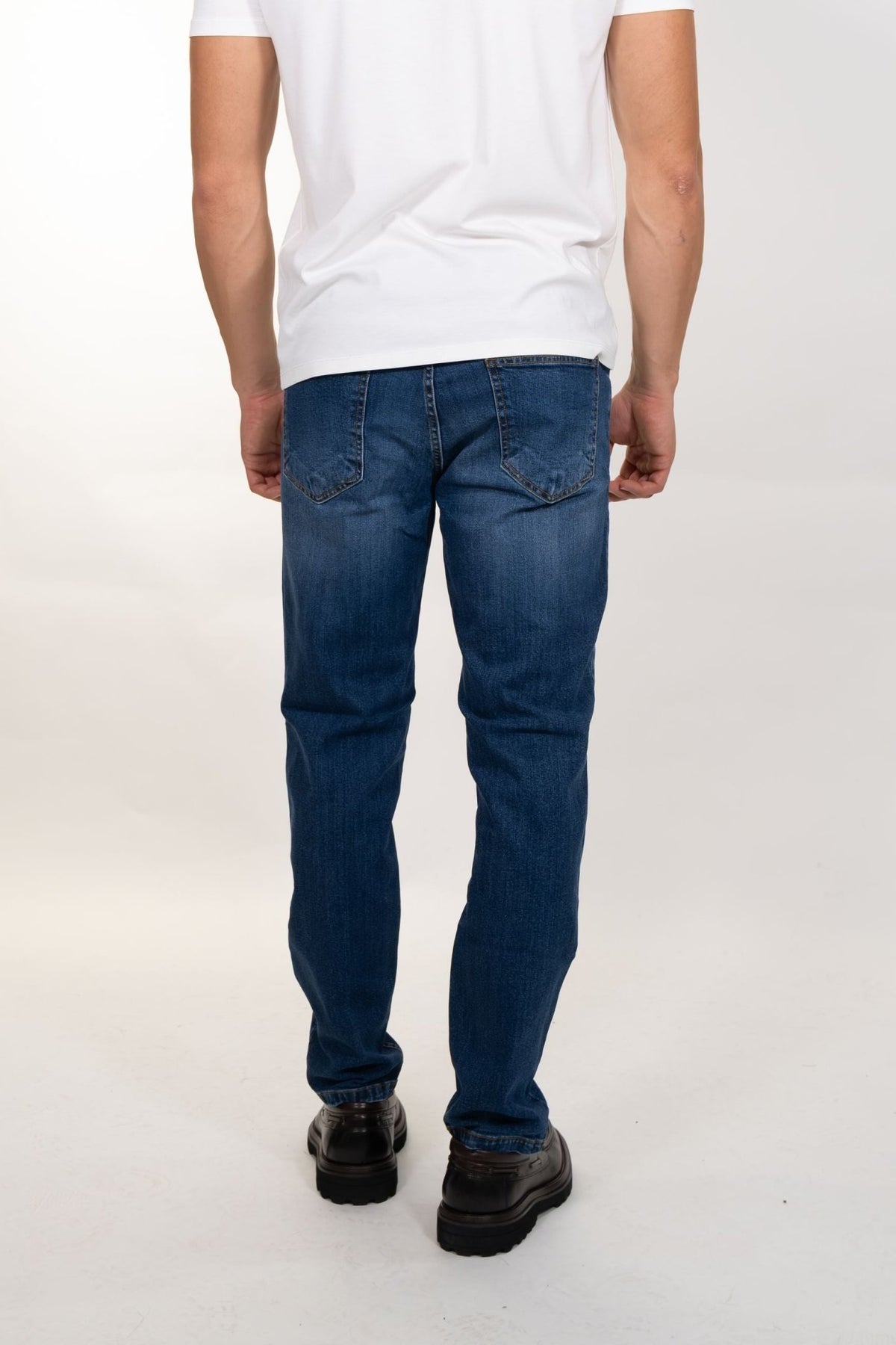 Squad2 - Jeans slim tapered fit blu medio sfumato - Uomo - World Fashion