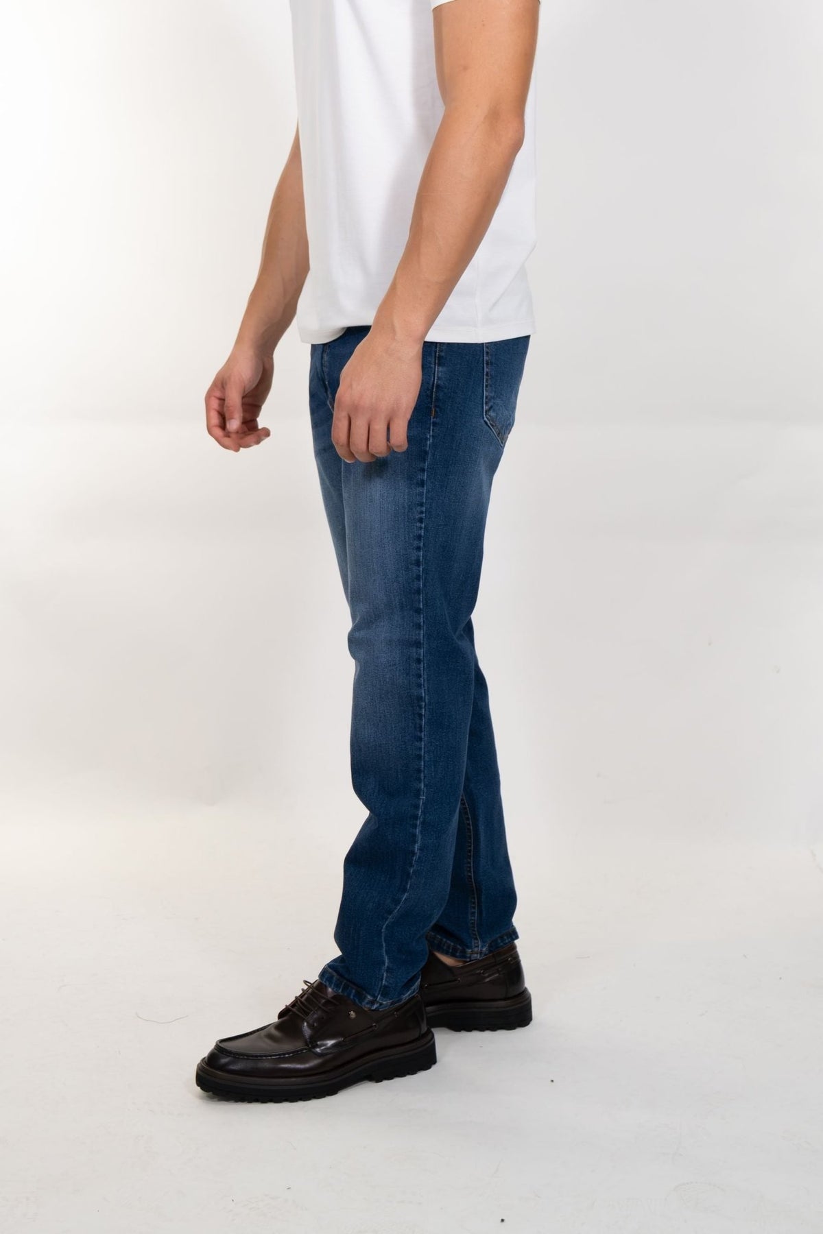 Squad2 - Jeans slim tapered fit blu medio sfumato - Uomo - World Fashion