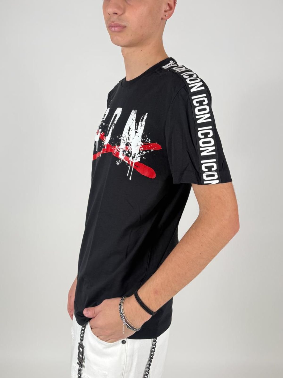 T-Shirt C/Logo C/Bande Uomo - Icon - World Fashion