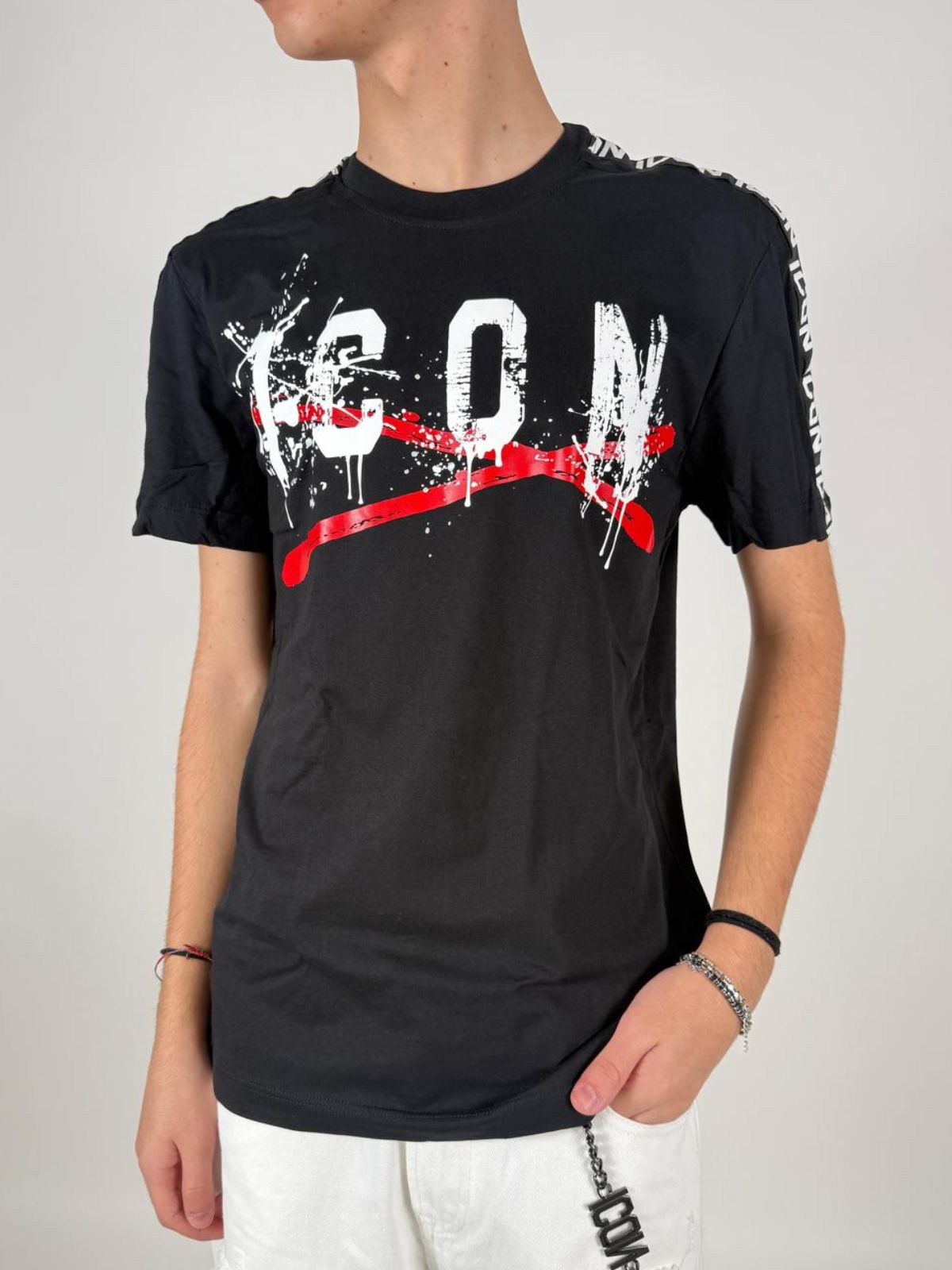 T-Shirt C/Logo C/Bande Uomo - Icon - World Fashion