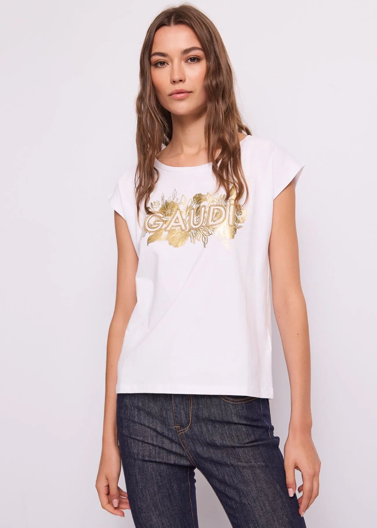 T-shirt con stampa e logo Donna - Gaudì Jeans - World Fashion