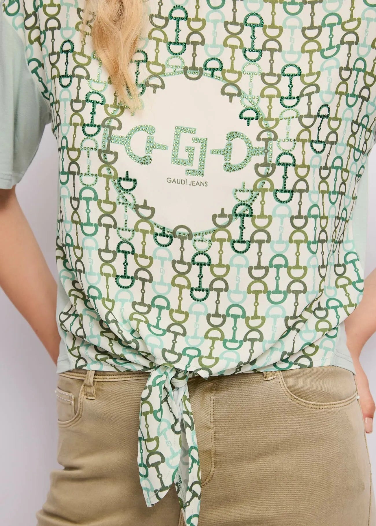 T-shirt con stampa e nodo Donna - Gaudì Jeans - World Fashion
