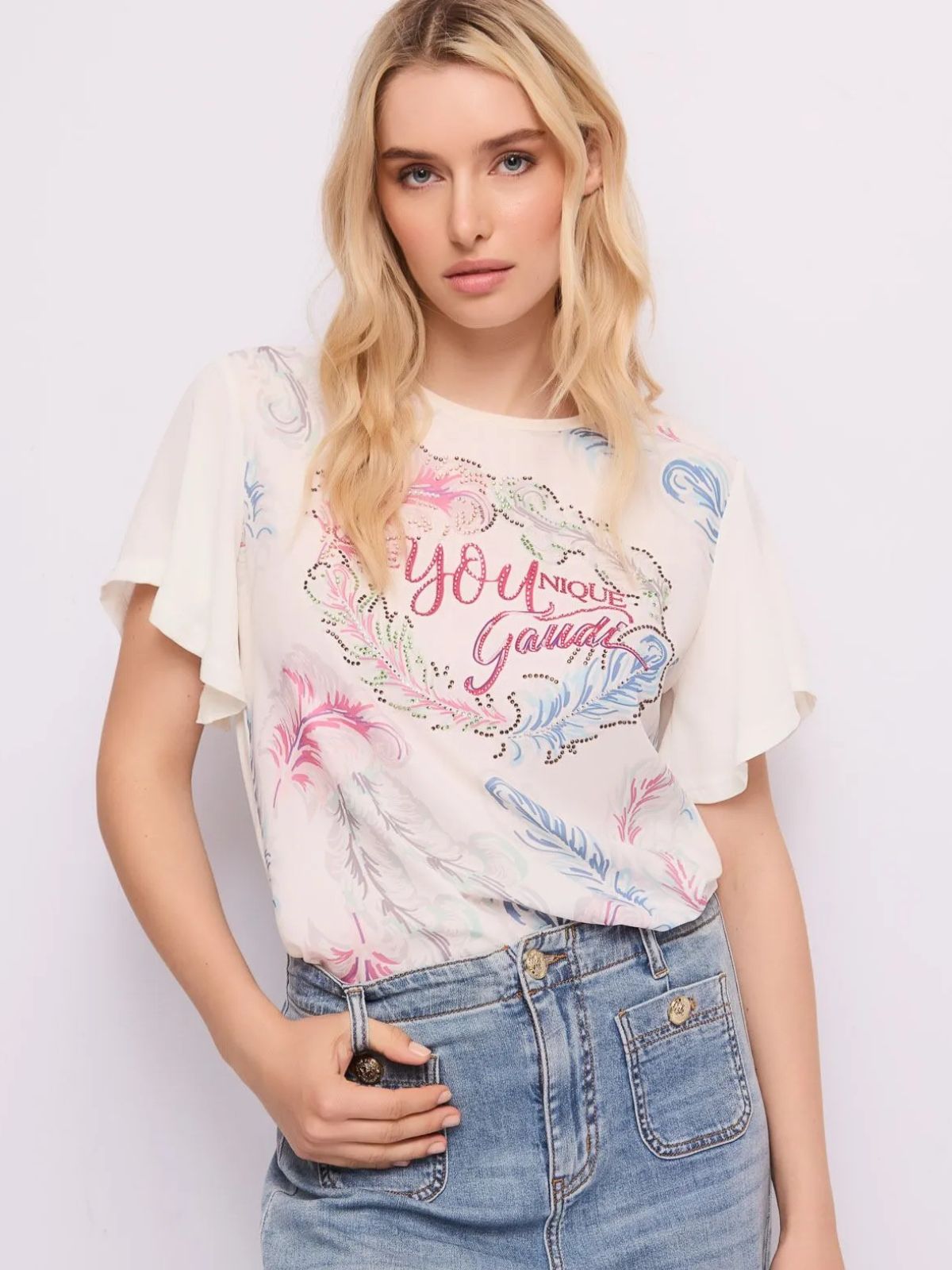 T-Shirt con stampa lettering Donna - Gaudì Jeans - World Fashion