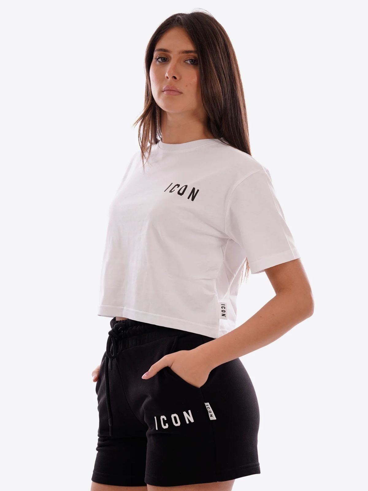 T-shirt Cropped Logo Piccolo Donna - Icon - World Fashion