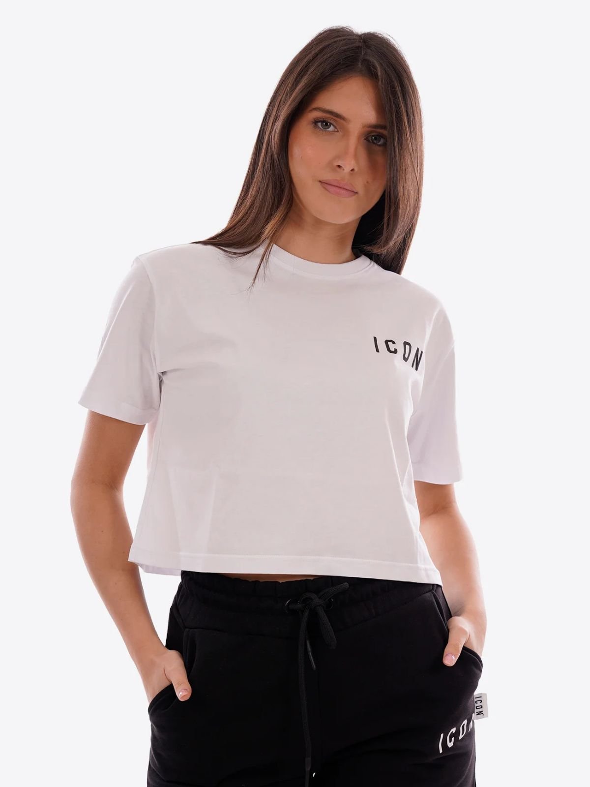 T-shirt Cropped Logo Piccolo Donna - Icon - World Fashion