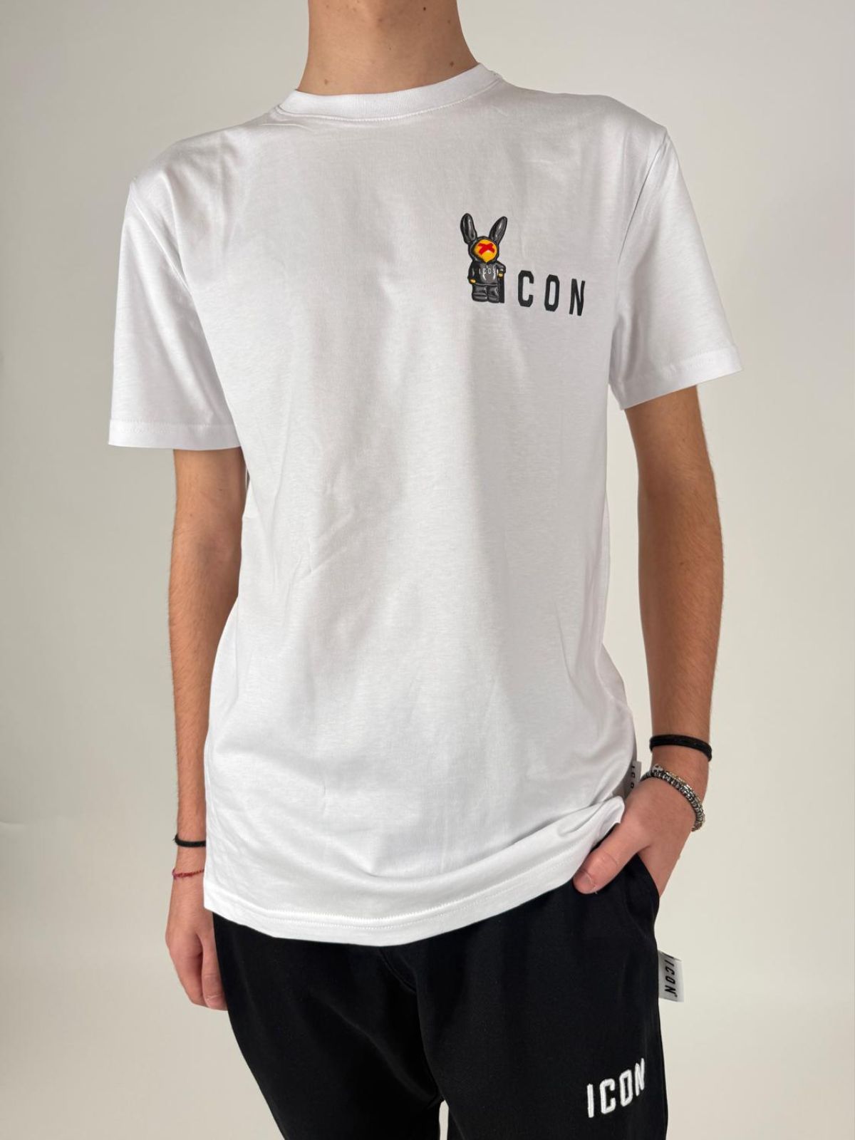 T-Shirt C/Stampa Pupazzo Fronte/Retro Uomo - Icon - World Fashion
