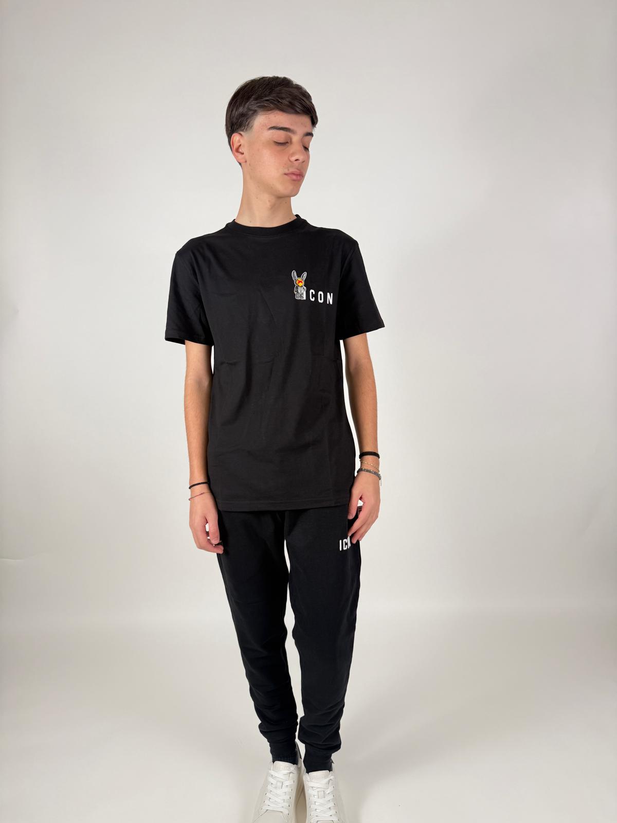 T-Shirt C/Stampa Pupazzo Fronte/Retro Uomo - Icon - World Fashion