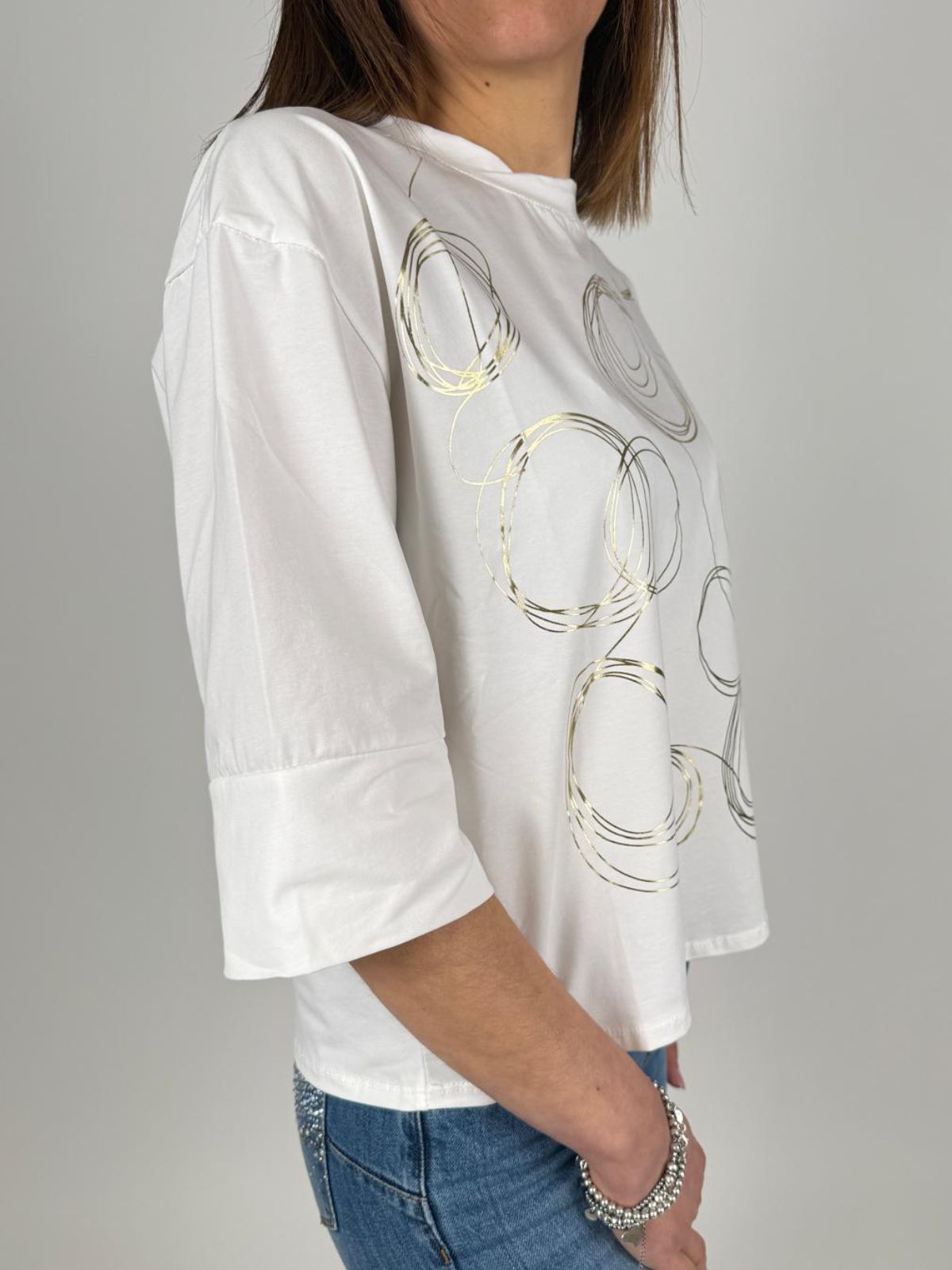 T-Shirt Girocollo Manica Al Gomito Donna - Lolita - World Fashion