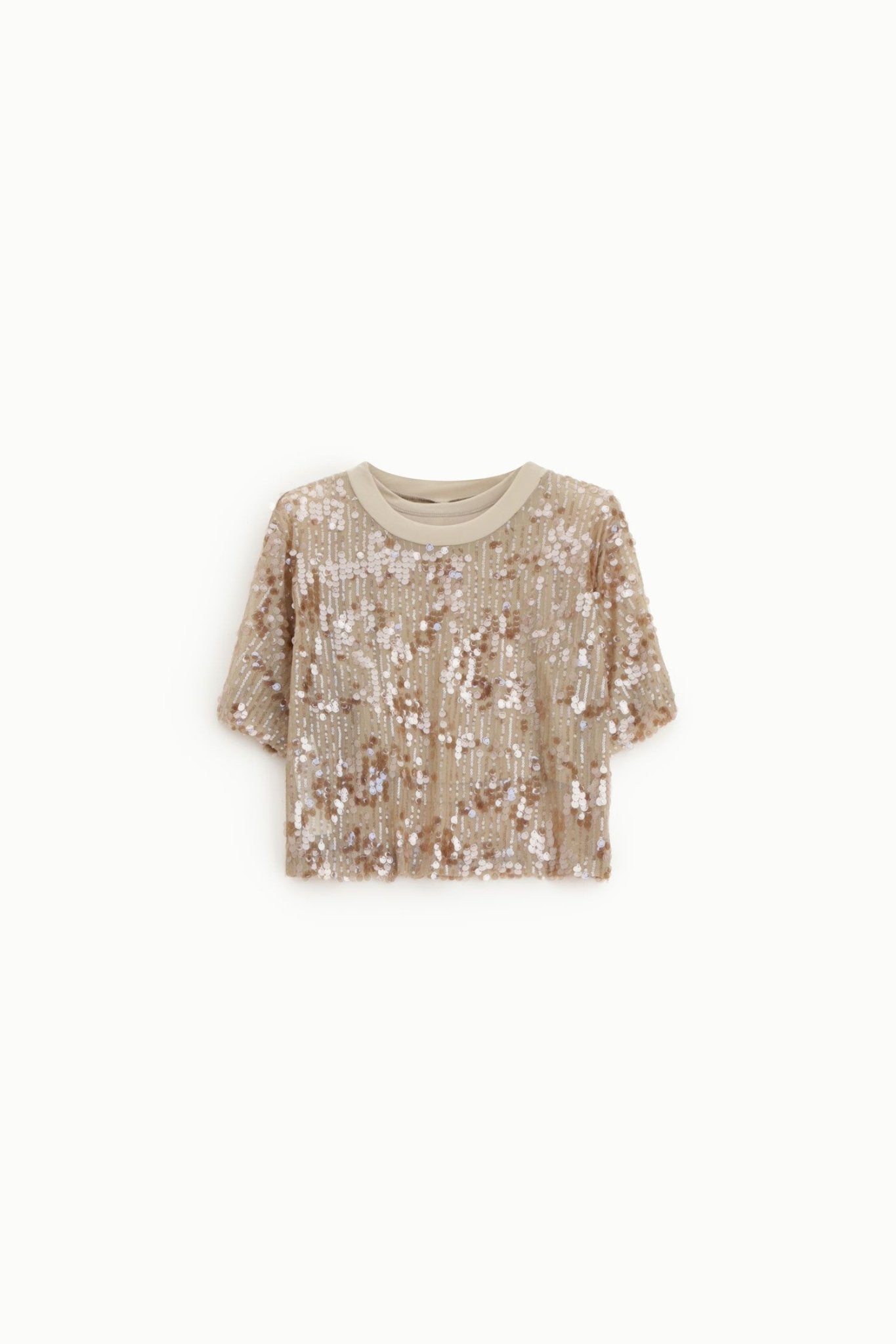 T-shirt girocollo maniche corte con paillettes Donna - Imperial - World Fashion