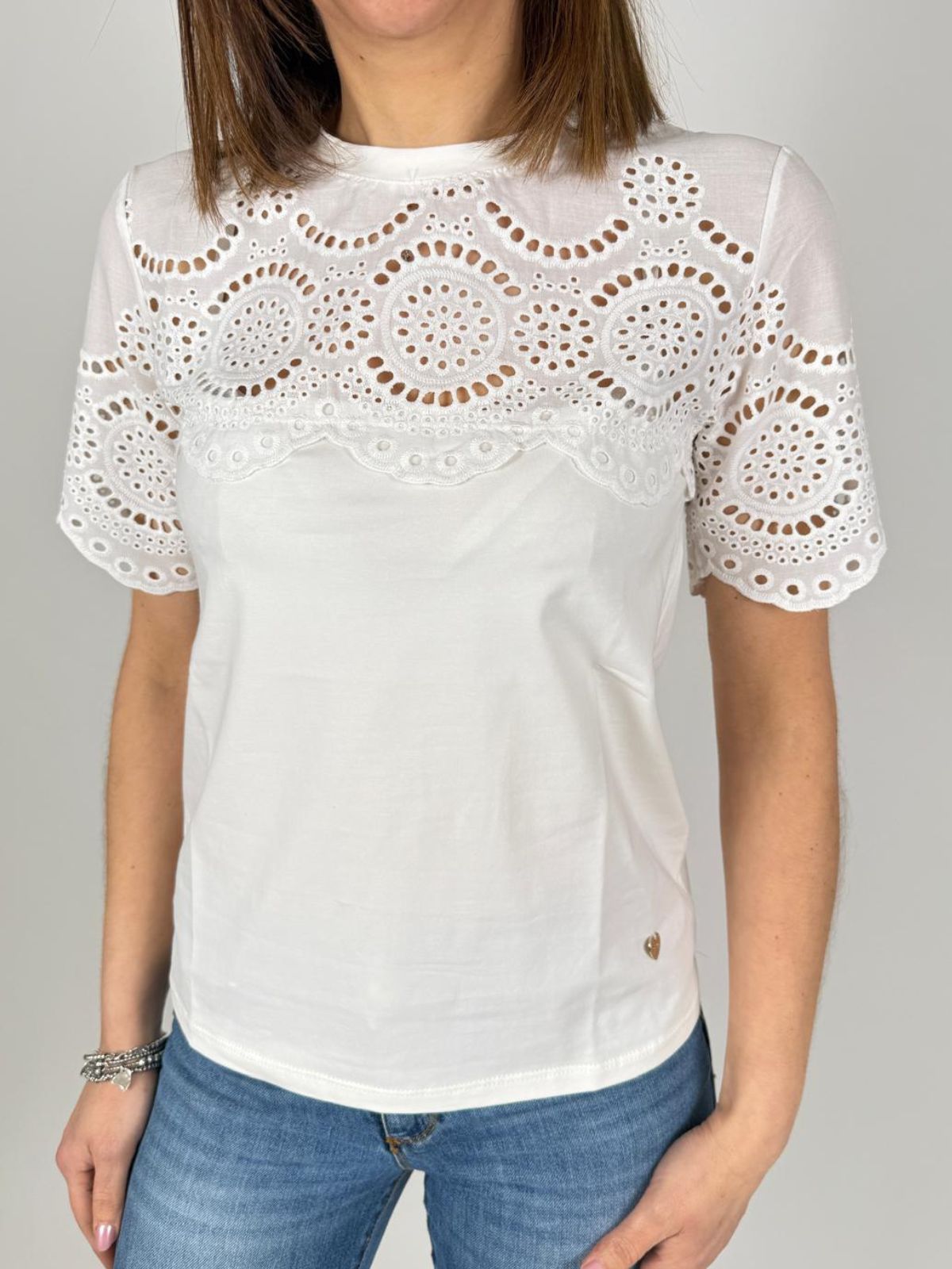 T-Shirt Girocollo Sprone Sangallo MM Donna - Lolita - World Fashion