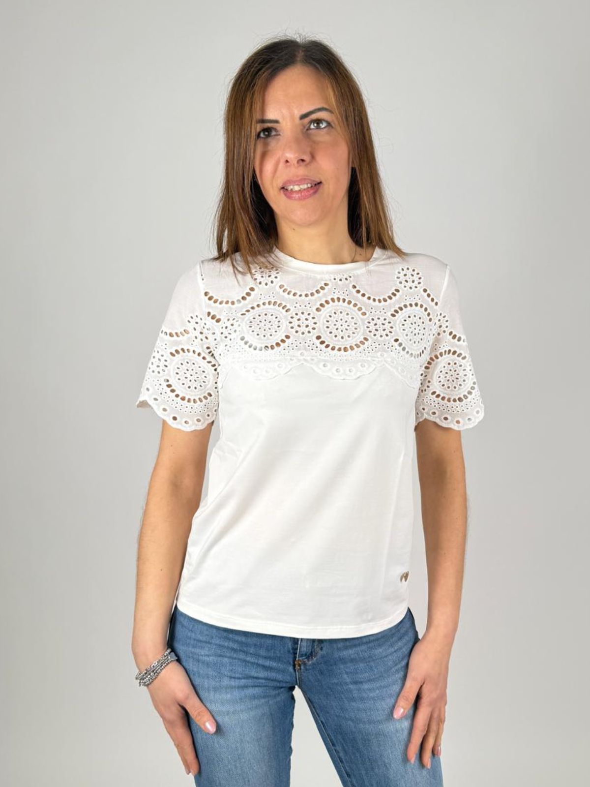 T-Shirt Girocollo Sprone Sangallo MM Donna - Lolita - World Fashion