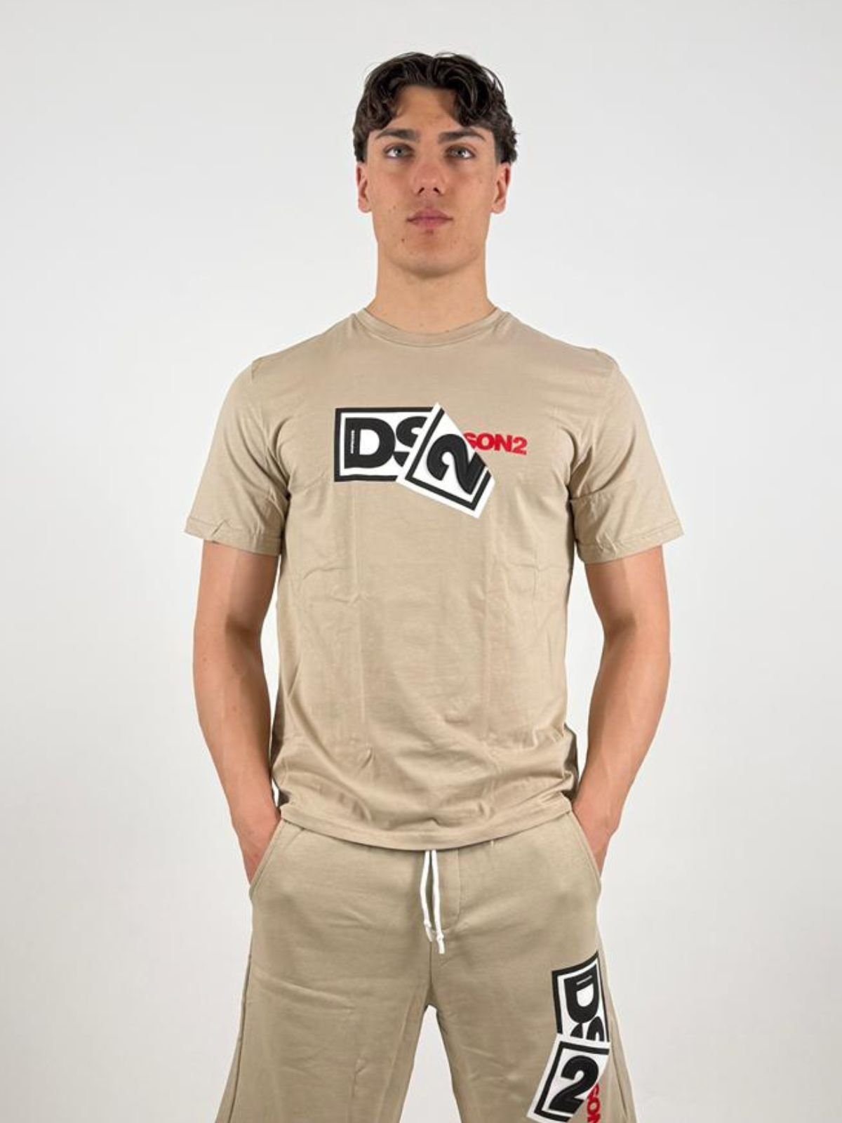 T-shirt in cotone con logo a rilievo Uomo - Ds2 - World Fashion