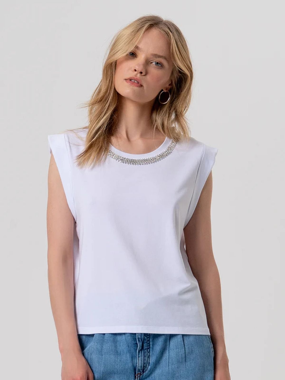 T-shirt in Jersey di Cotone con Logo Monogramma Donna - Fracomina - World Fashion