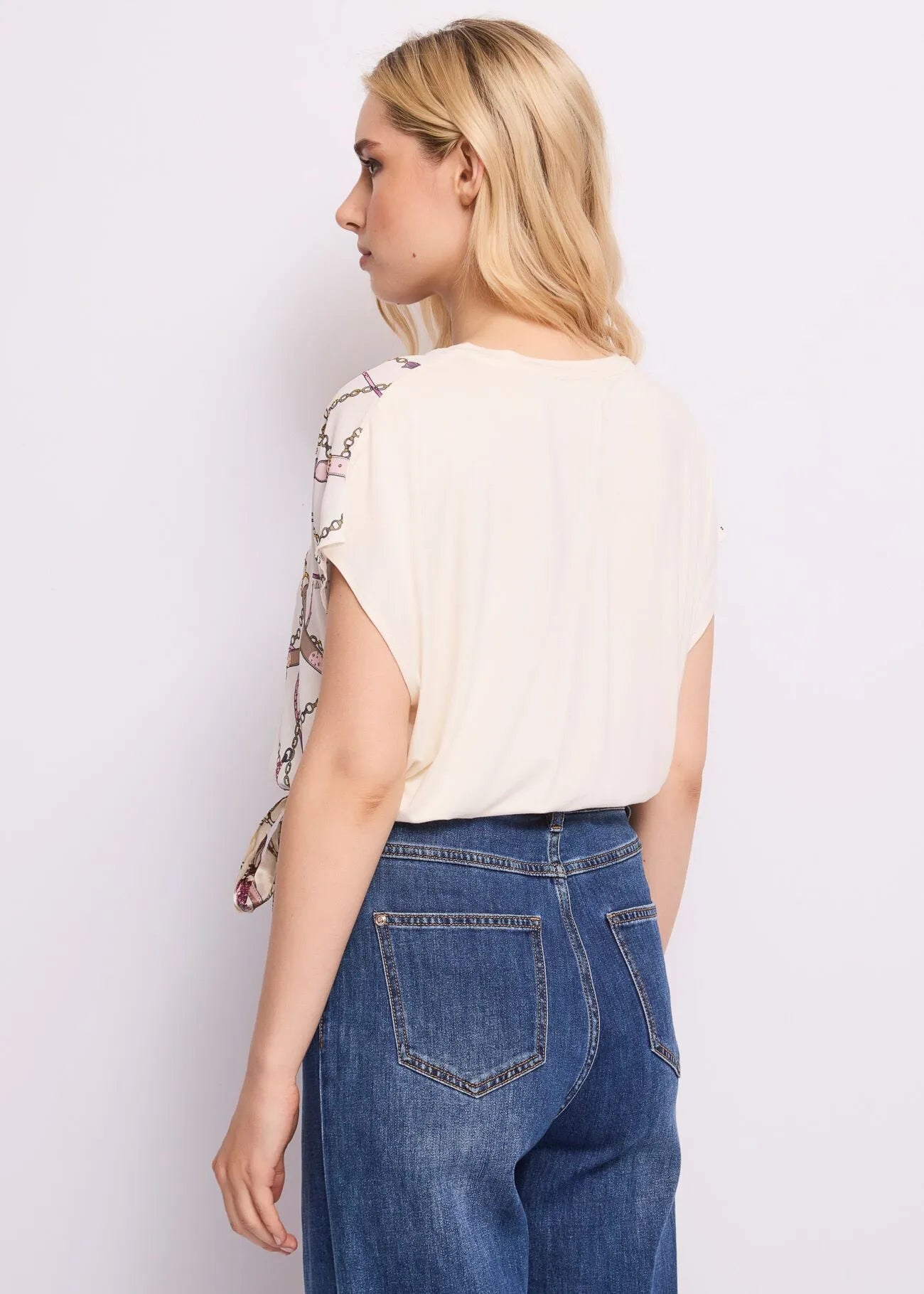 T-shirt in jersey e georgette stampata Donna - Gaudì Jeans - World Fashion