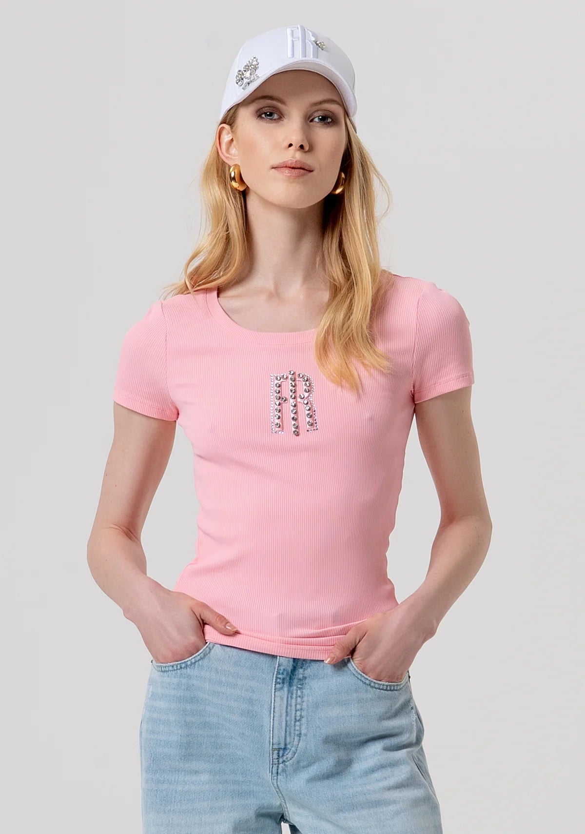 T-shirt slim a costine Donna - Fracomina - World Fashion