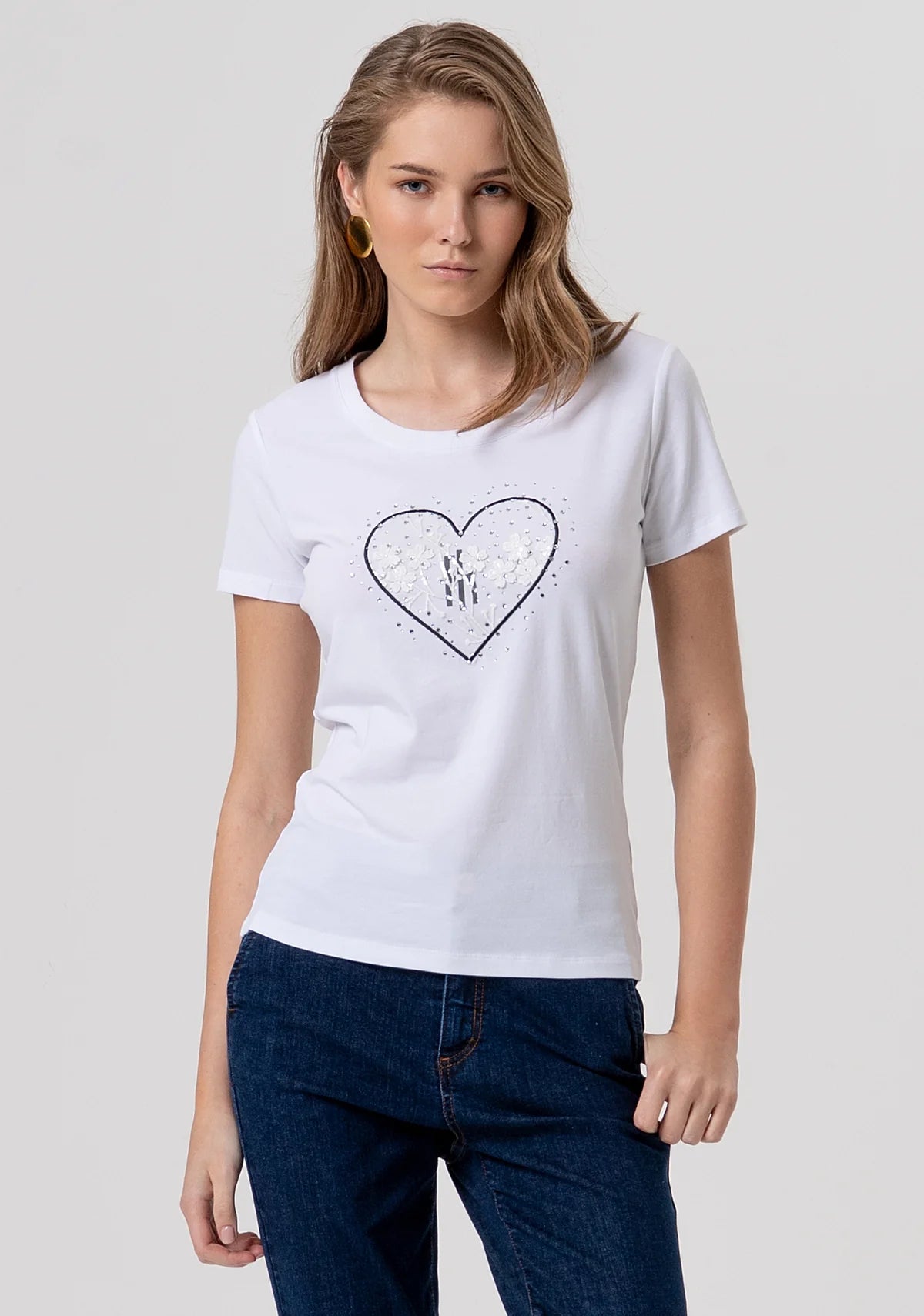 T-shirt slim in jersey di cotone Donna - Fracomina - World Fashion