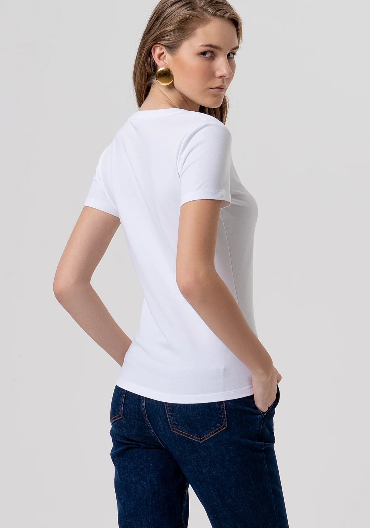 T-shirt slim in jersey di cotone Donna - Fracomina - World Fashion