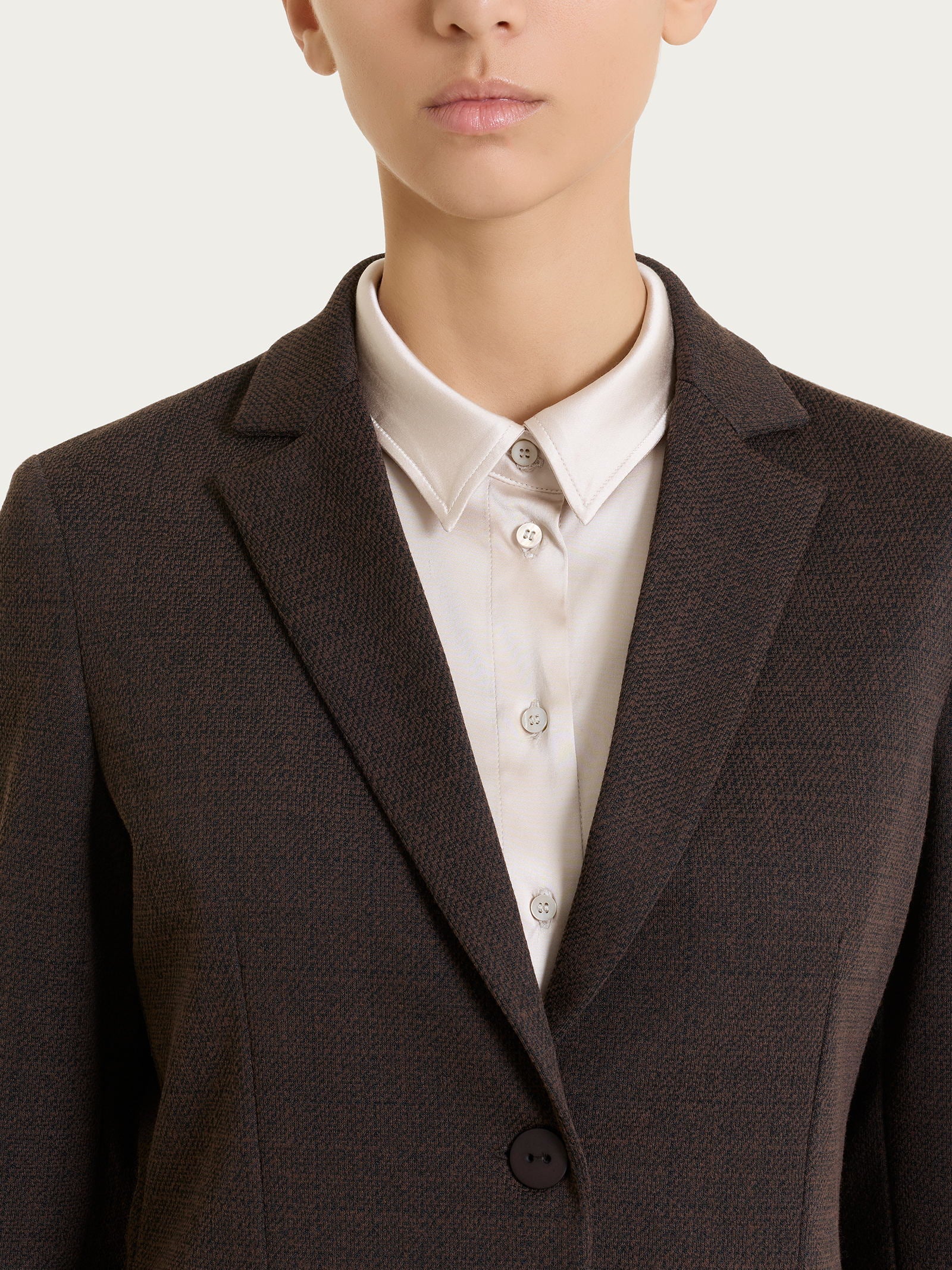 Ragno - Blazer con due bottoni e tweed pattern in Jacquard - Donna