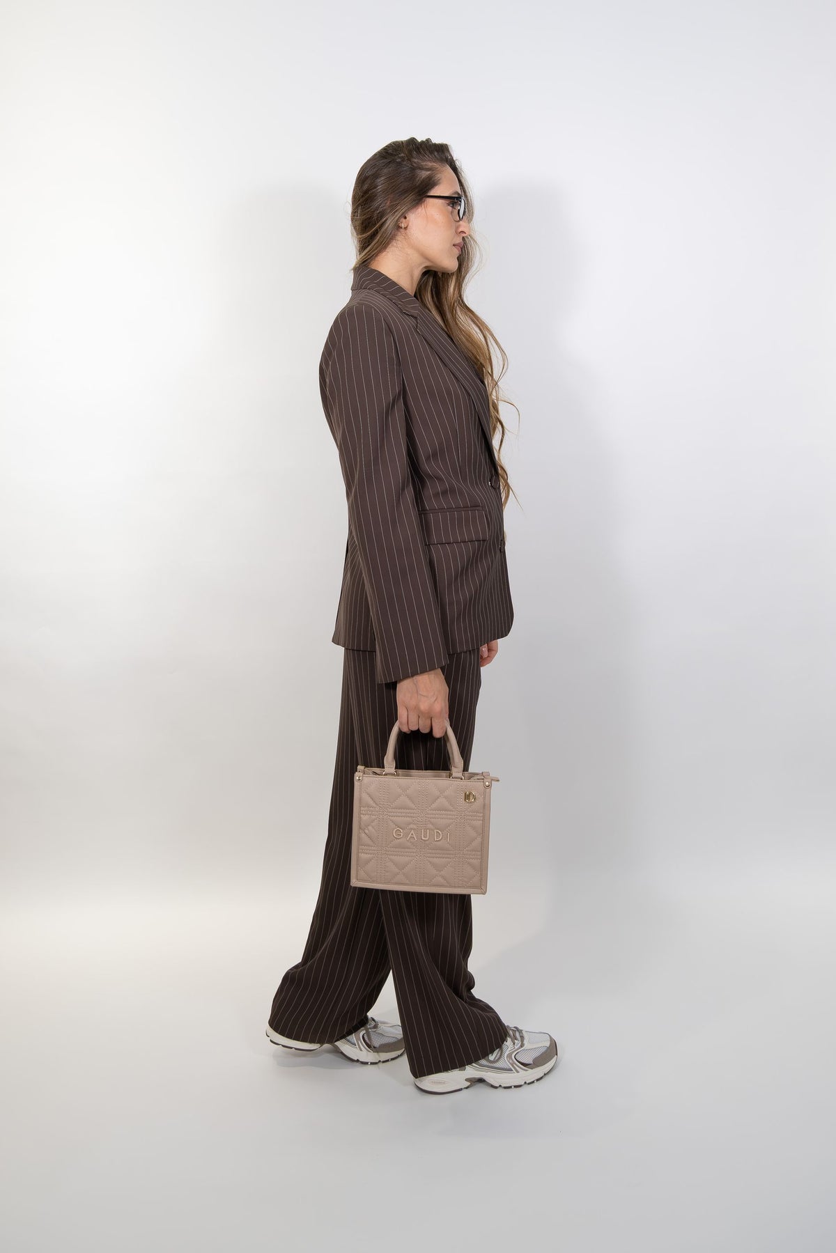Imperial - Blazer gessato regular-fit con tasche a filetto - Donna